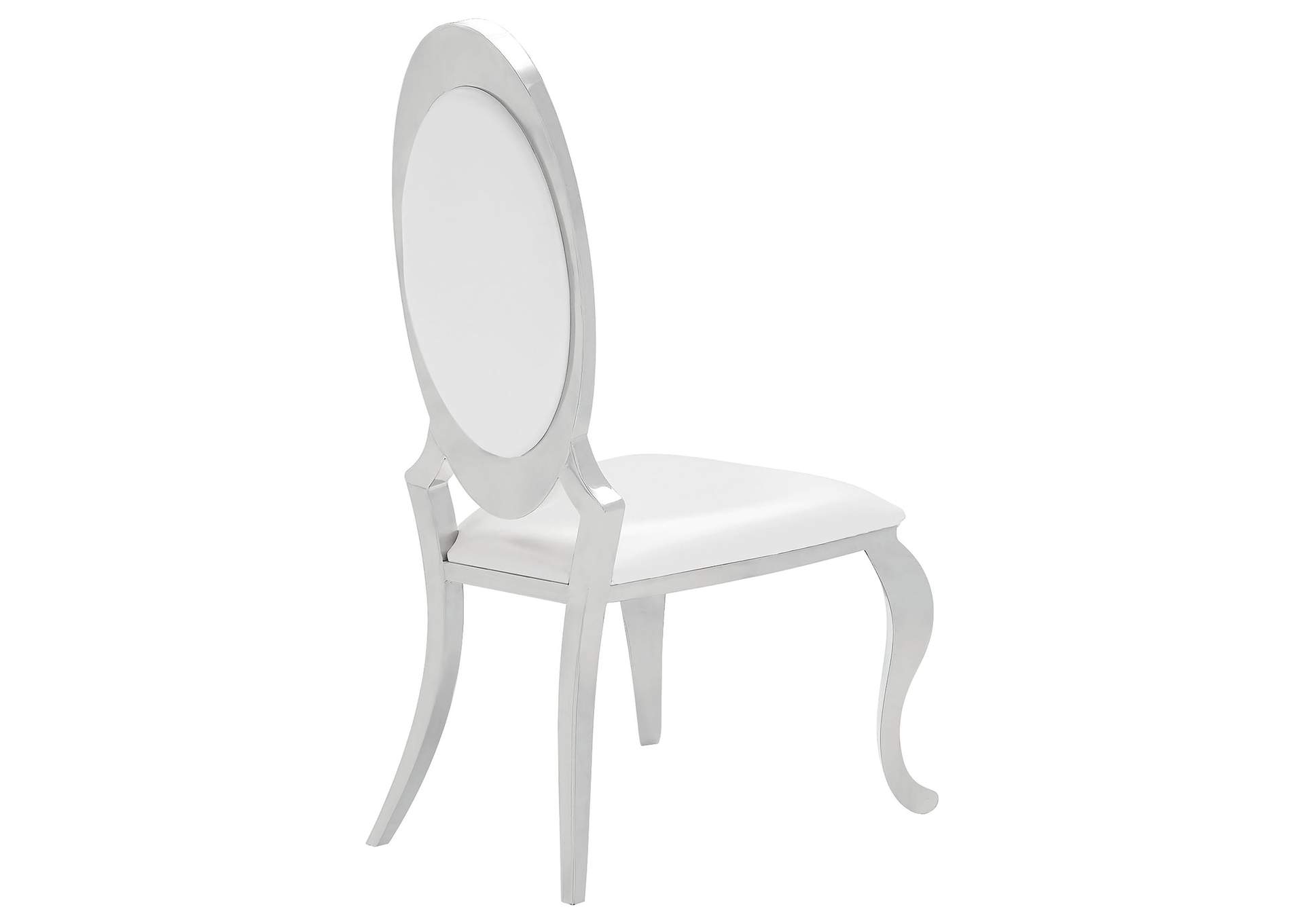 Antoine Oval Back Side Chairs Cream and Chrome (Set of 2),Coaster Furniture