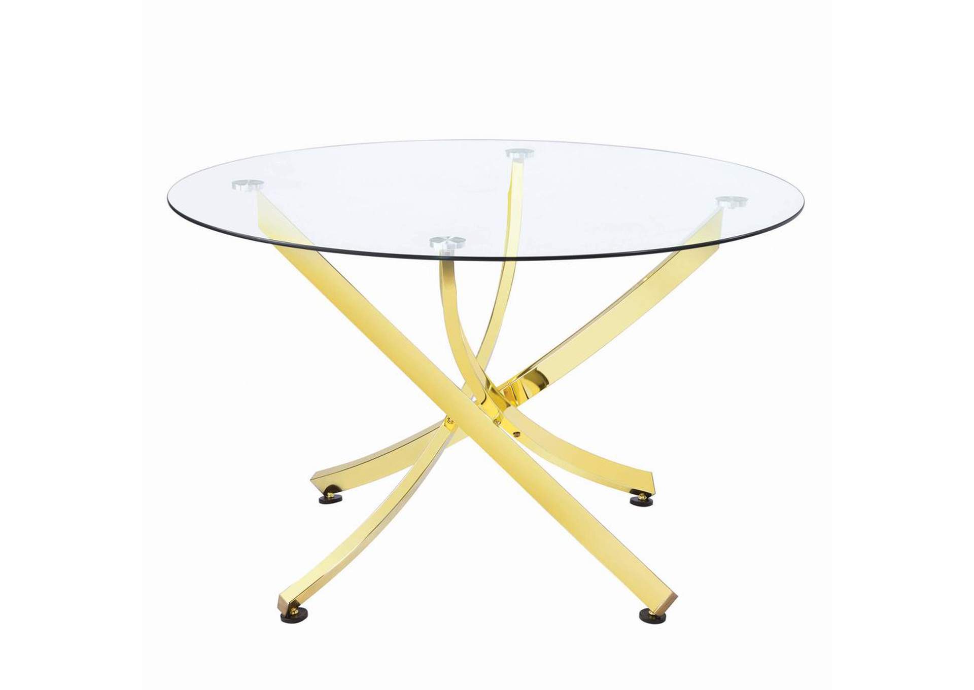 Chanel Modern Brass Dining Table,Coaster Furniture