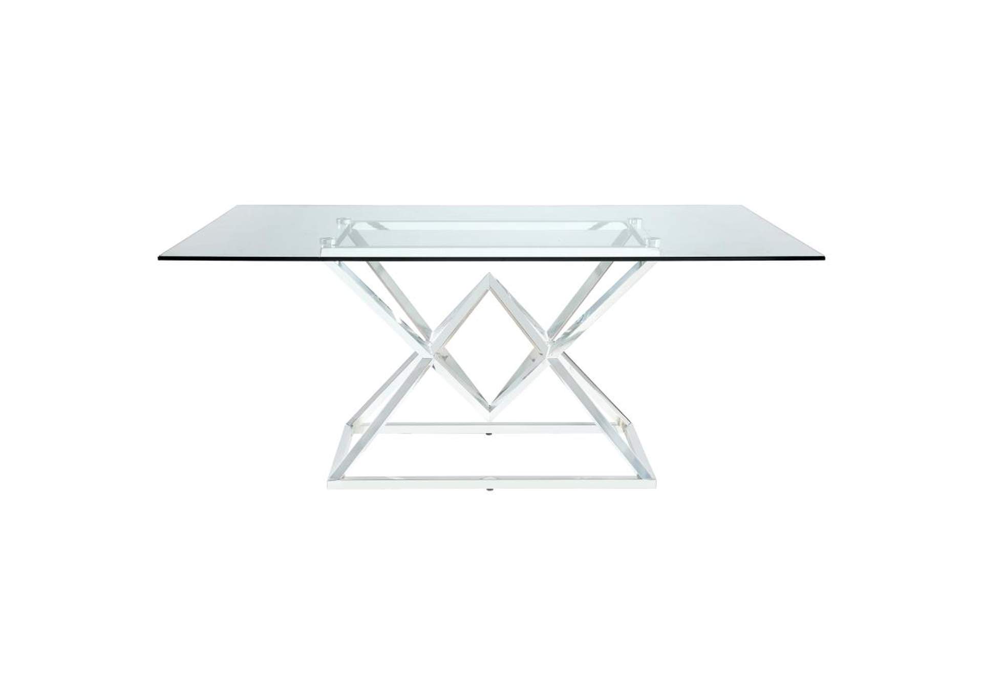 Beaufort Rectangle Glass Top Dining Table Chrome,Coaster Furniture