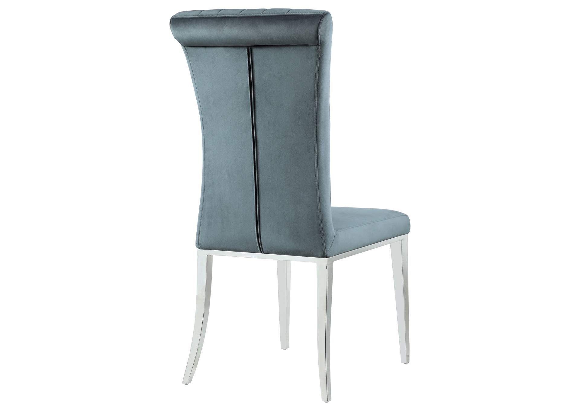 Beaufort Upholstered Curved Back Side Chairs Dark Grey (Set of 2),Coaster Furniture