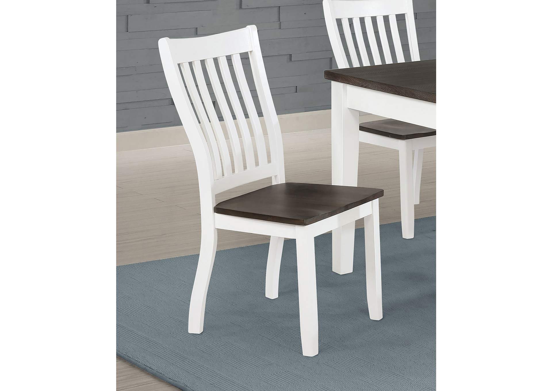 Kingman Slat Back Dining Chairs Espresso and White (Set of 2),Coaster Furniture