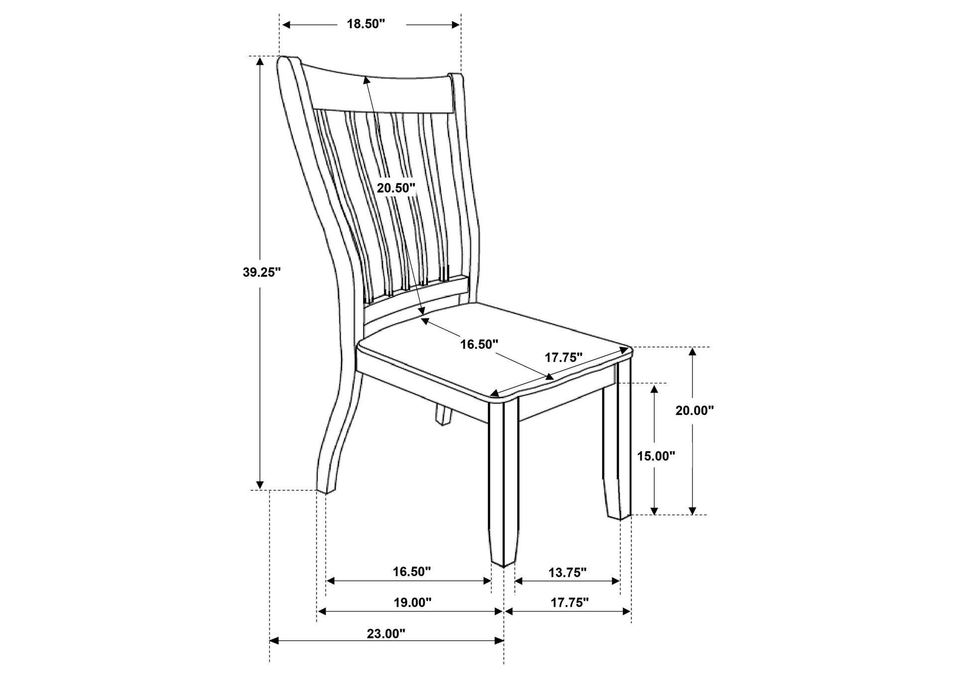 Kingman Slat Back Dining Chairs Espresso and White (Set of 2),Coaster Furniture