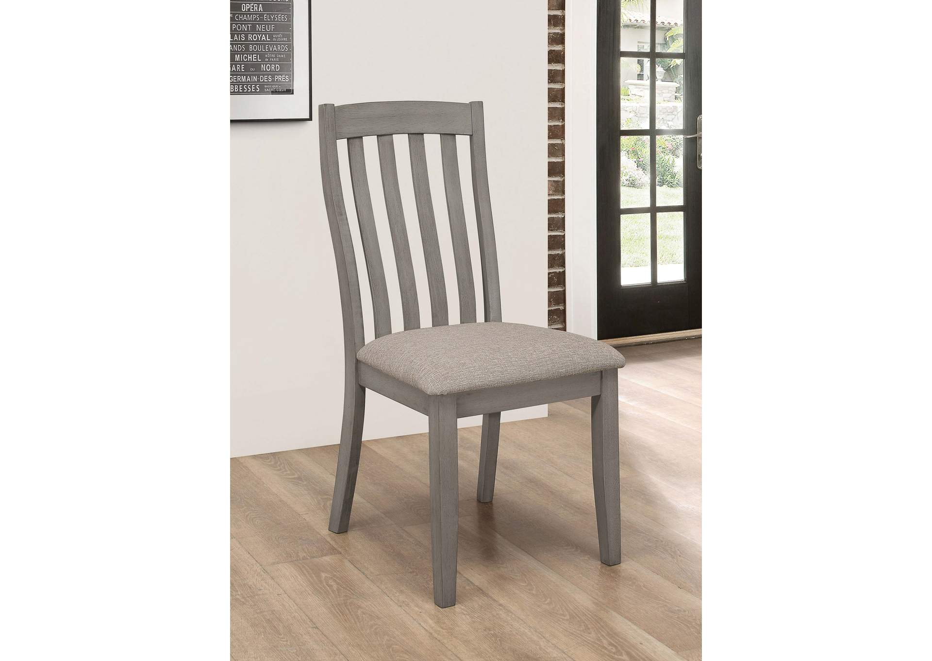 Nogales Slat Back Side Chairs Coastal Grey (Set of 2),Coaster Furniture