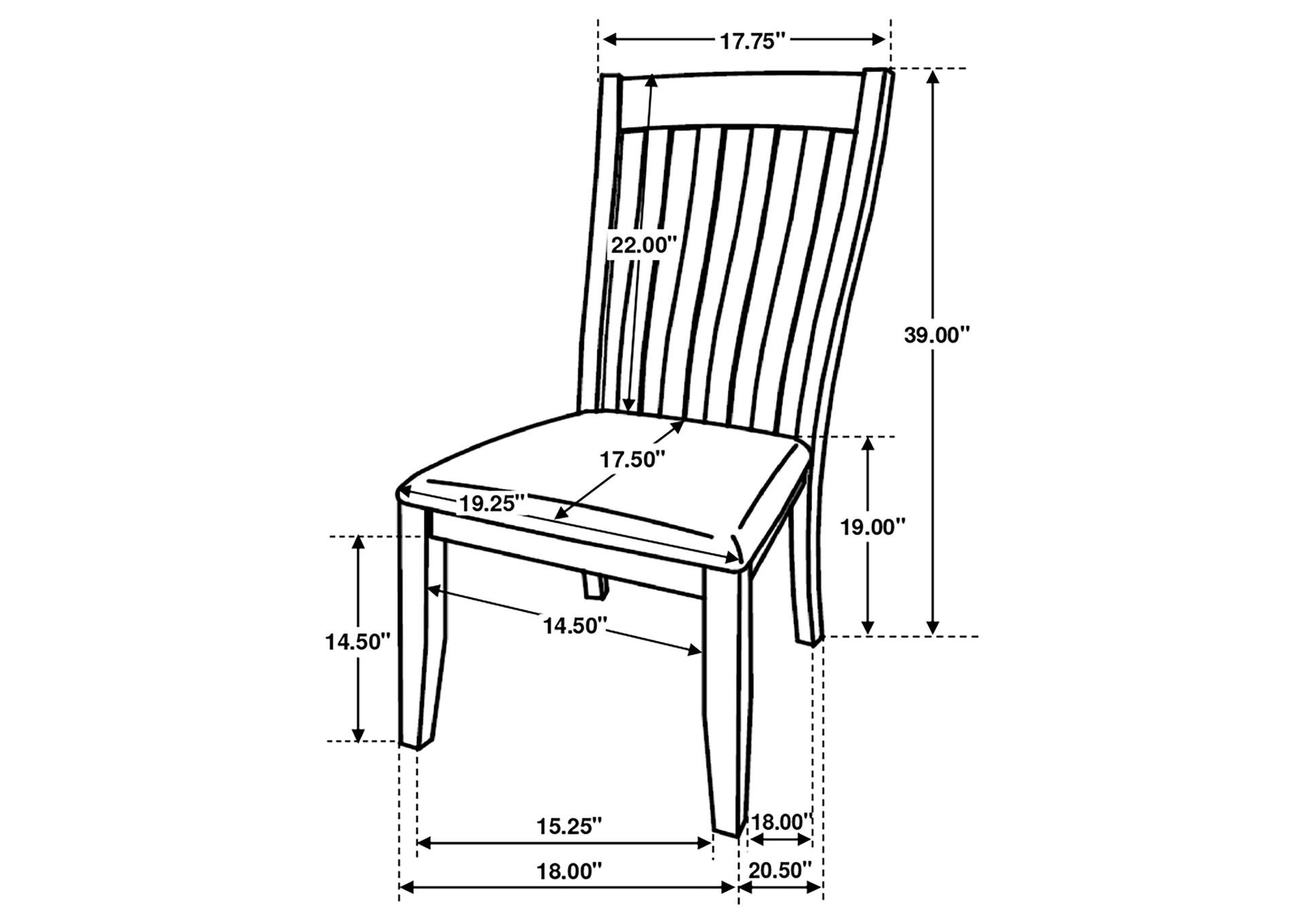 Nogales Slat Back Side Chairs Coastal Grey (Set of 2),Coaster Furniture