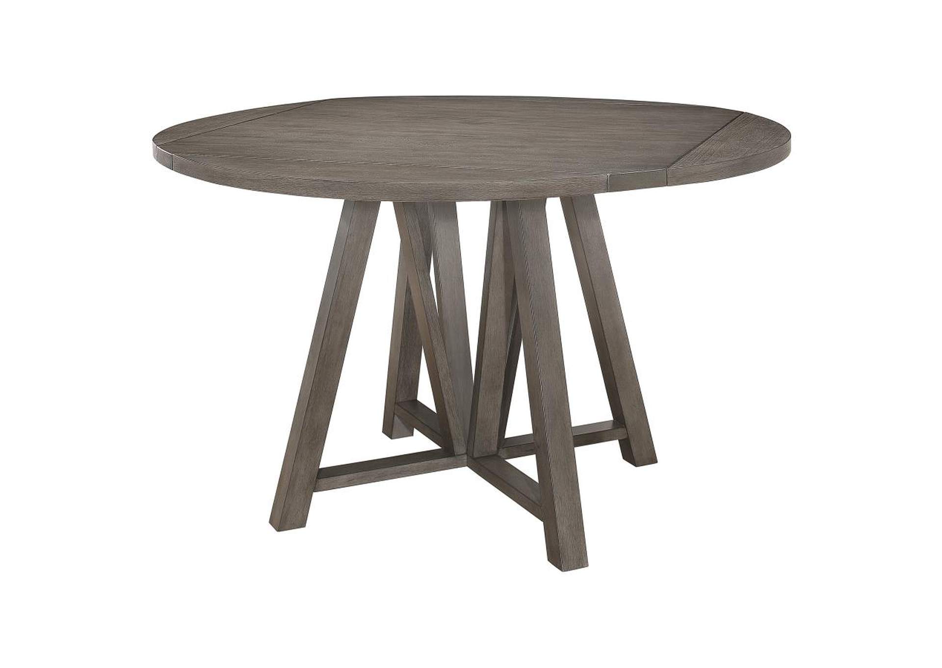Athens Round Counter Height Table With Drop Leaf Barn Grey,Coaster Furniture