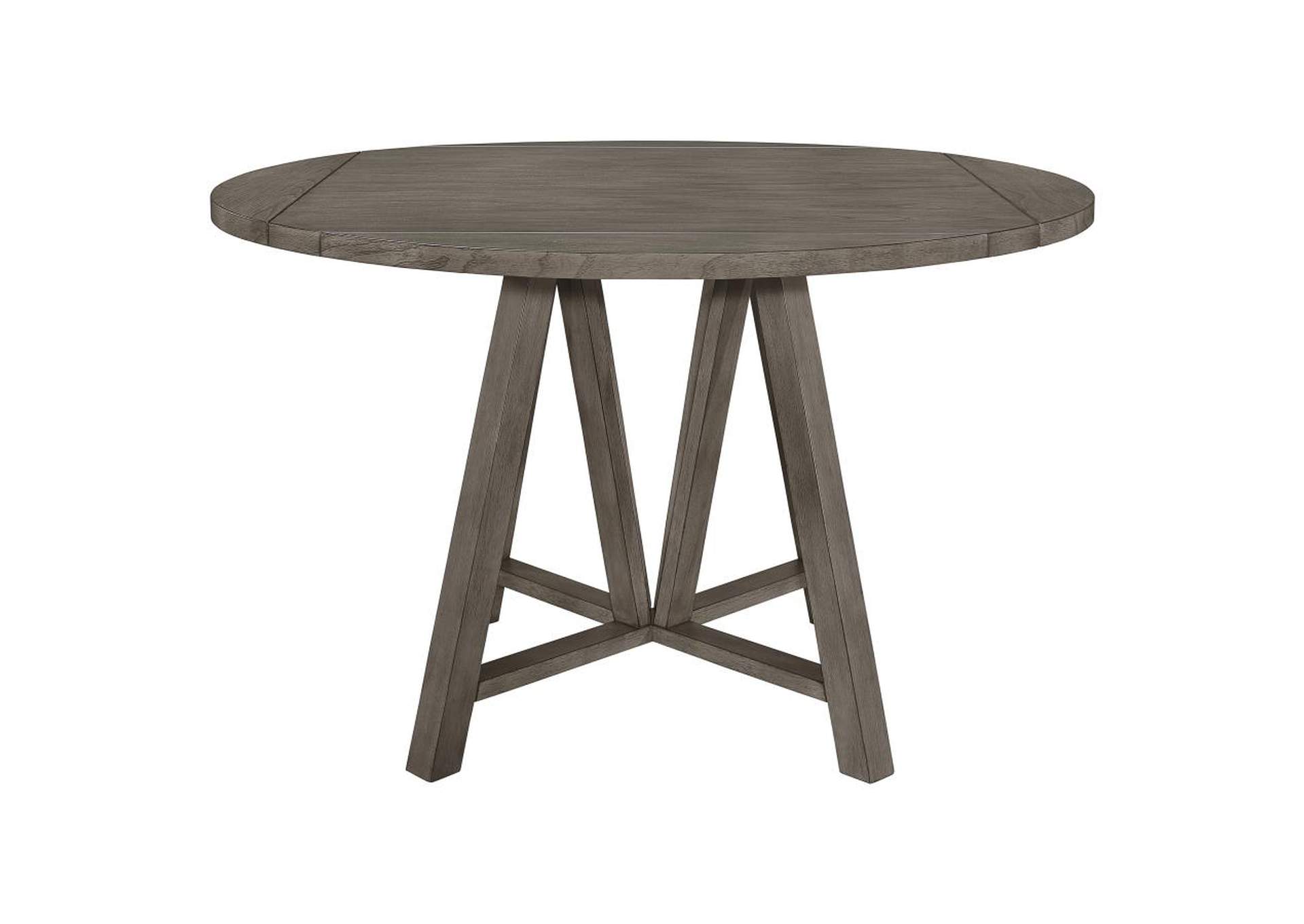 Athens Round Counter Height Table With Drop Leaf Barn Grey,Coaster Furniture
