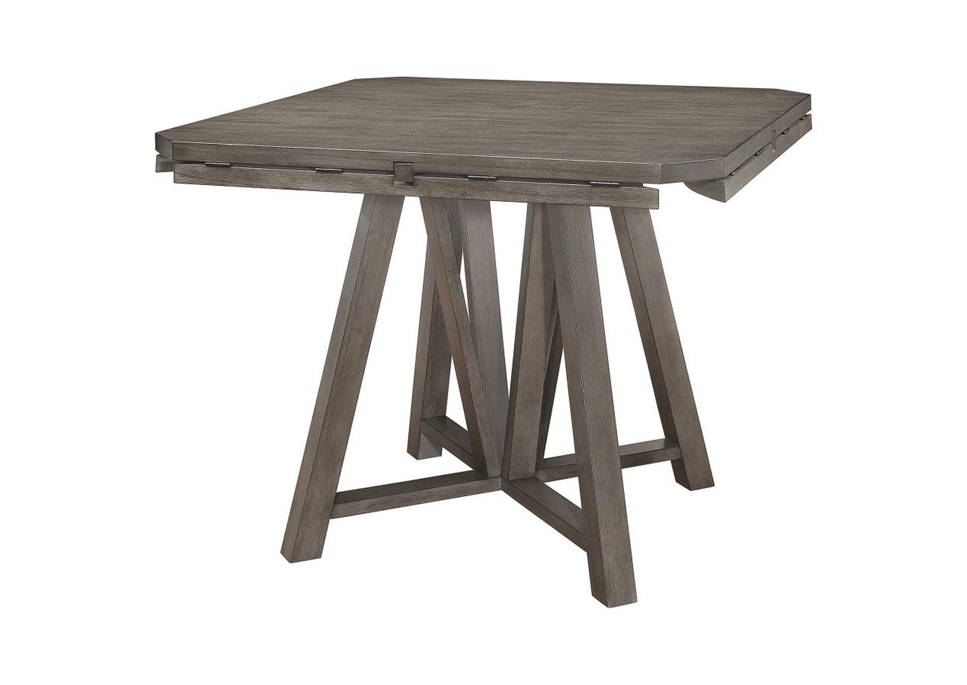 Athens Round Counter Height Table With Drop Leaf Barn Grey,Coaster Furniture