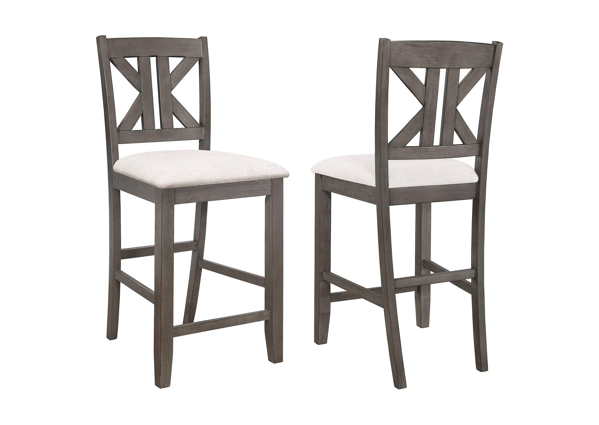 Athens Upholstered Seat Counter Height Stools Light Tan (Set of 2),Coaster Furniture