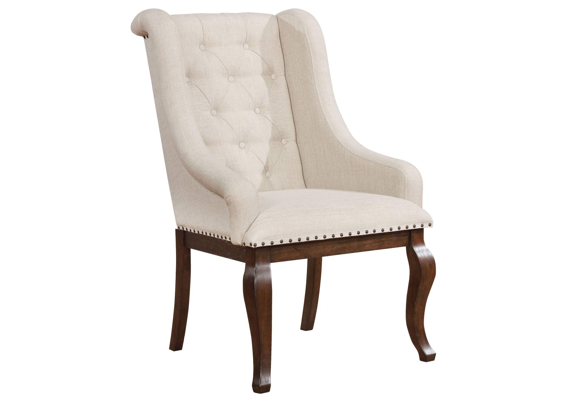 Brockway Cove Tufted Arm Chairs Cream and Antique Java (Set of 2),Coaster Furniture