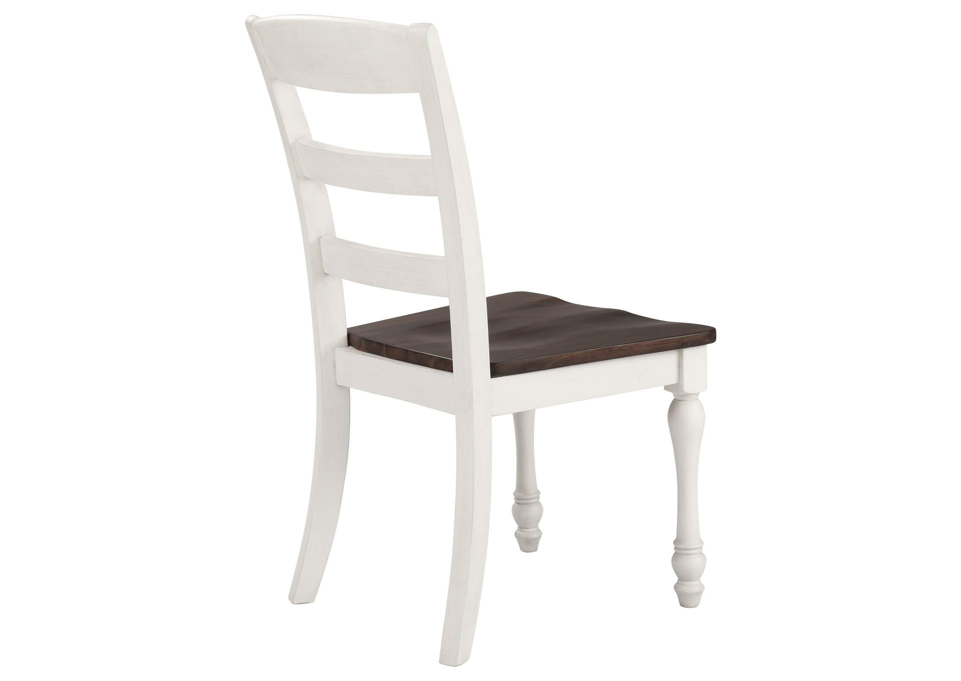 Madelyn Ladder Back Side Chairs Dark Cocoa and Coastal White (Set of 2),Coaster Furniture