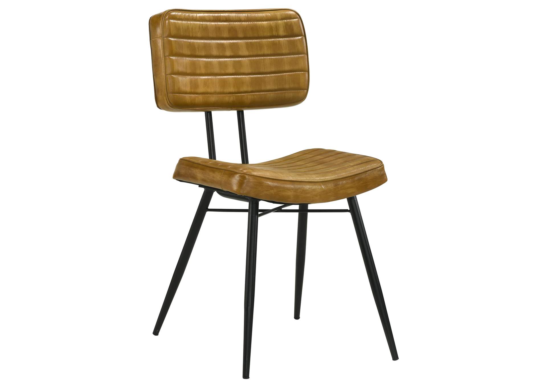 Misty Padded Side Chairs Camel and Black (Set of 2),Coaster Furniture