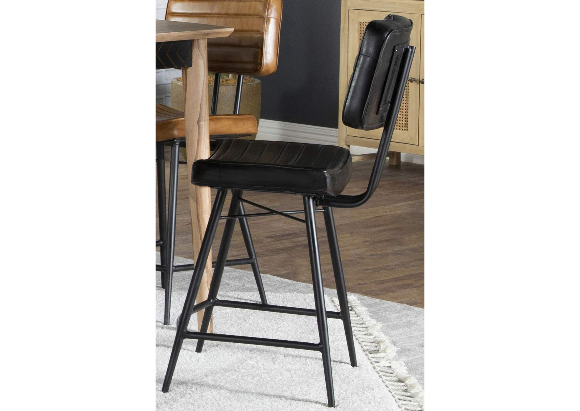 Partridge Upholstered Counter Height Stools with Footrest (Set of 2),Coaster Furniture