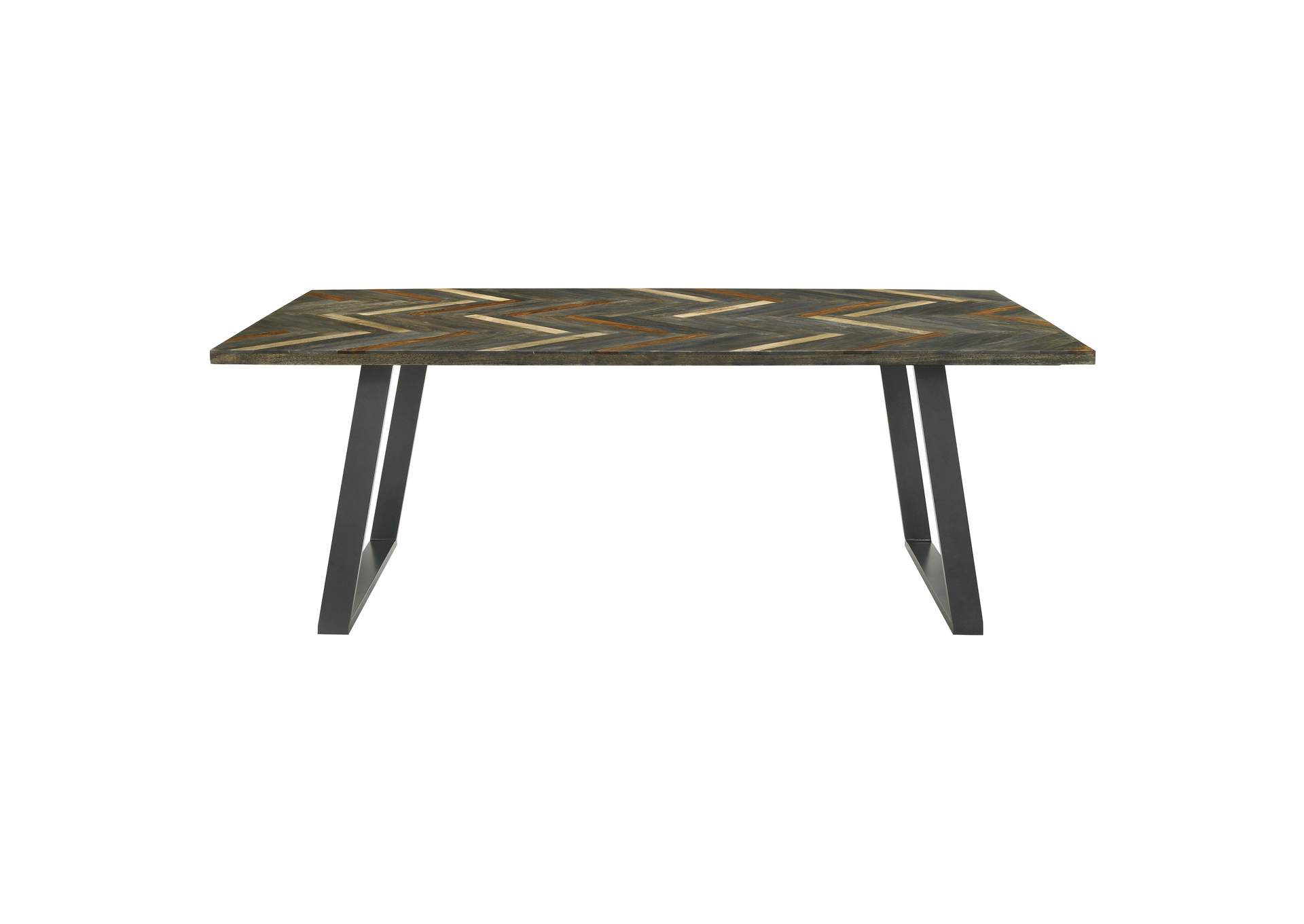 Misty Sled Leg Dining Table Grey Sheesham and Gunmetal,Coaster Furniture