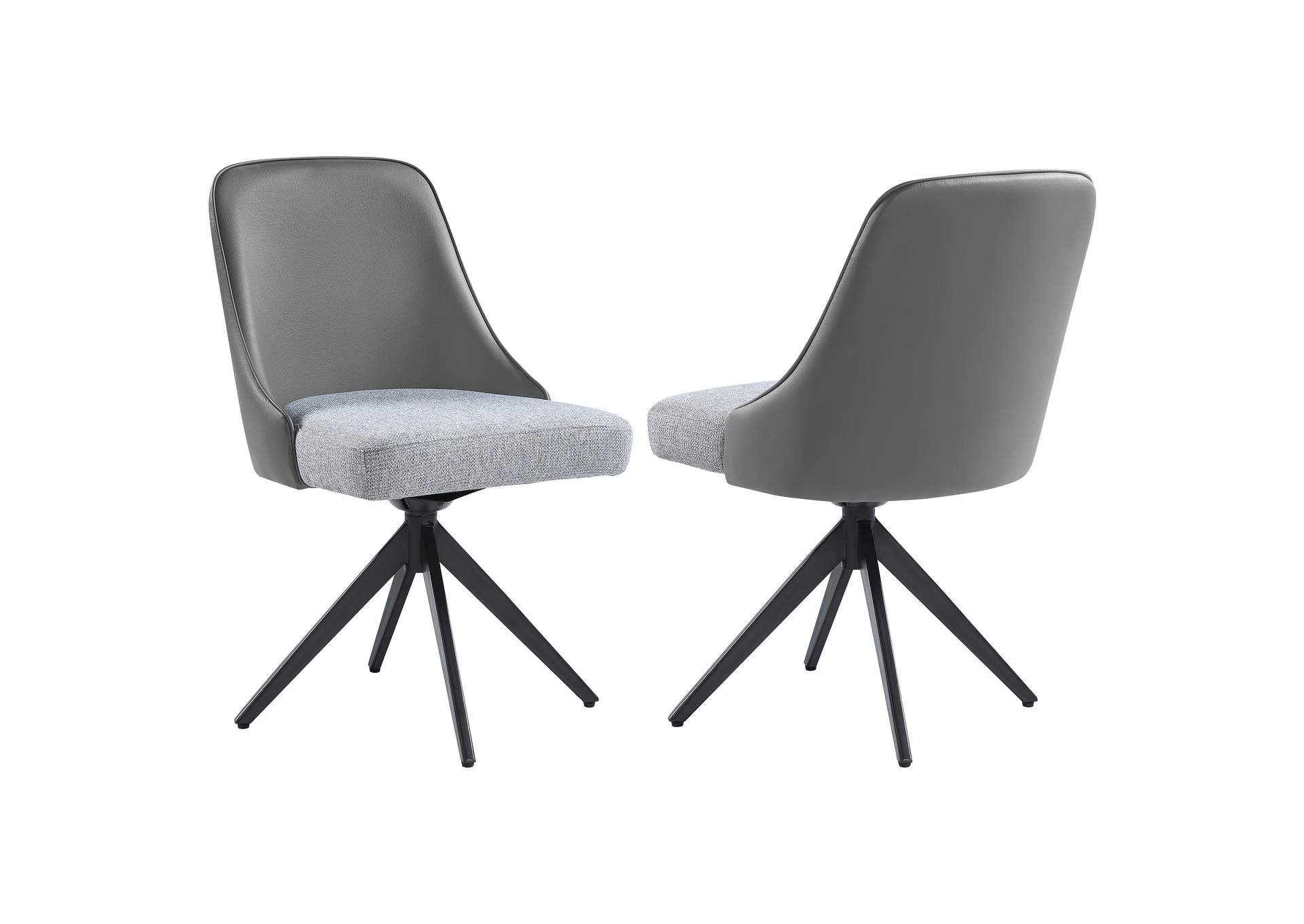 Paulita Upholstered Swivel Side Chairs (Set of 2) Grey and Gunmetal,Coaster Furniture