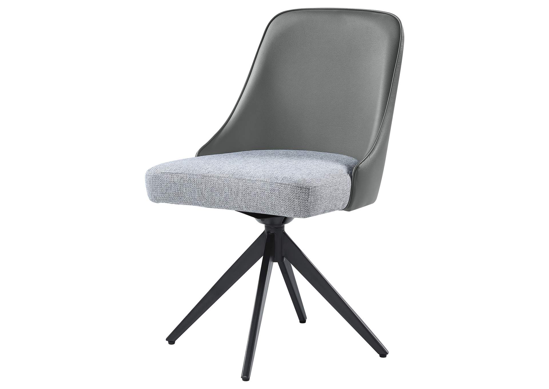 Paulita Upholstered Swivel Side Chairs (Set of 2) Grey and Gunmetal,Coaster Furniture