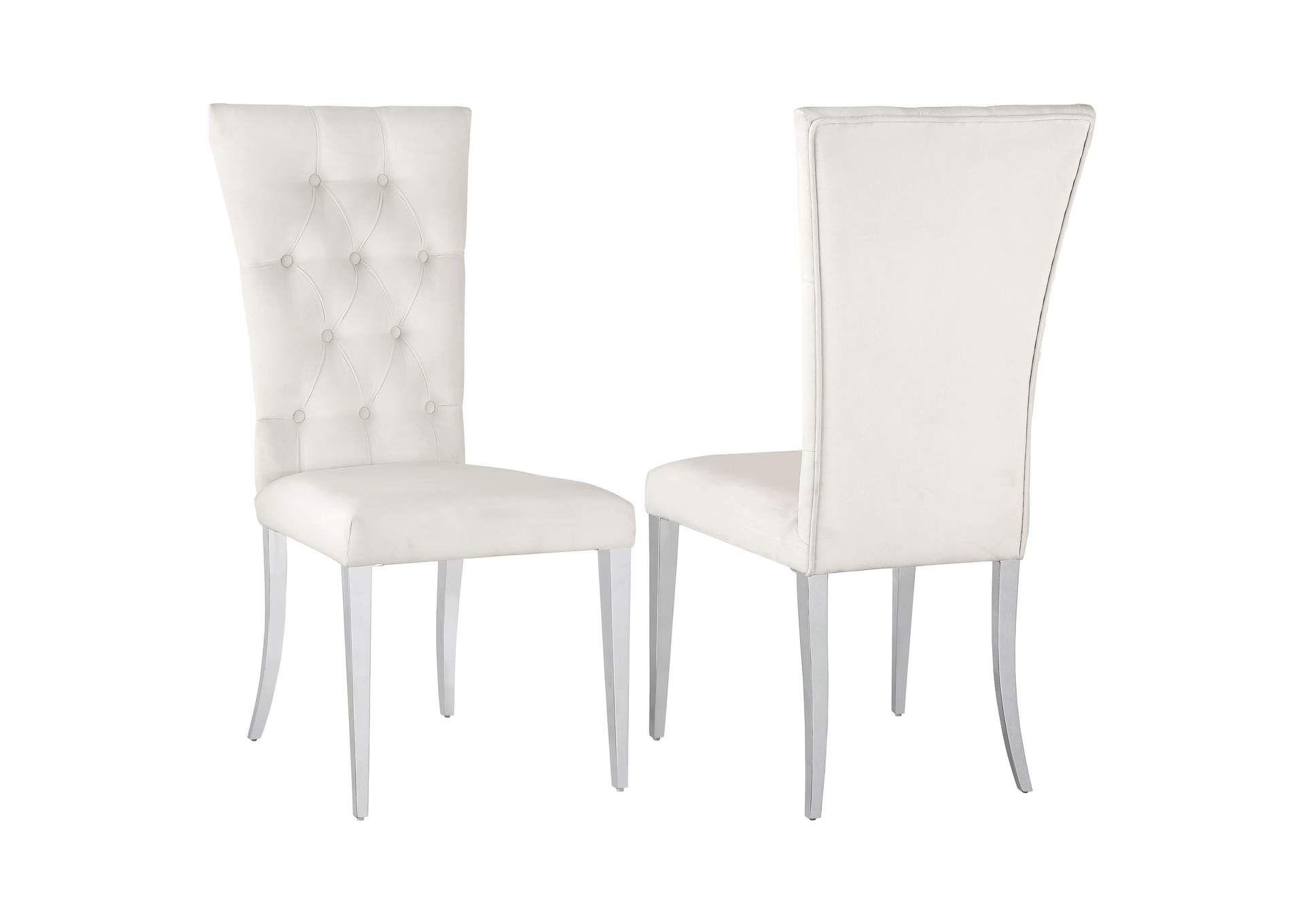 Kerwin Tufted Upholstered Side Chair (Set of 2) White and Chrome,Coaster Furniture