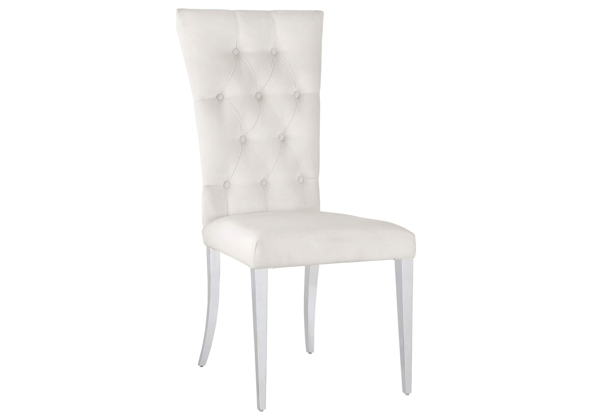 Kerwin Tufted Upholstered Side Chair (Set of 2) White and Chrome,Coaster Furniture