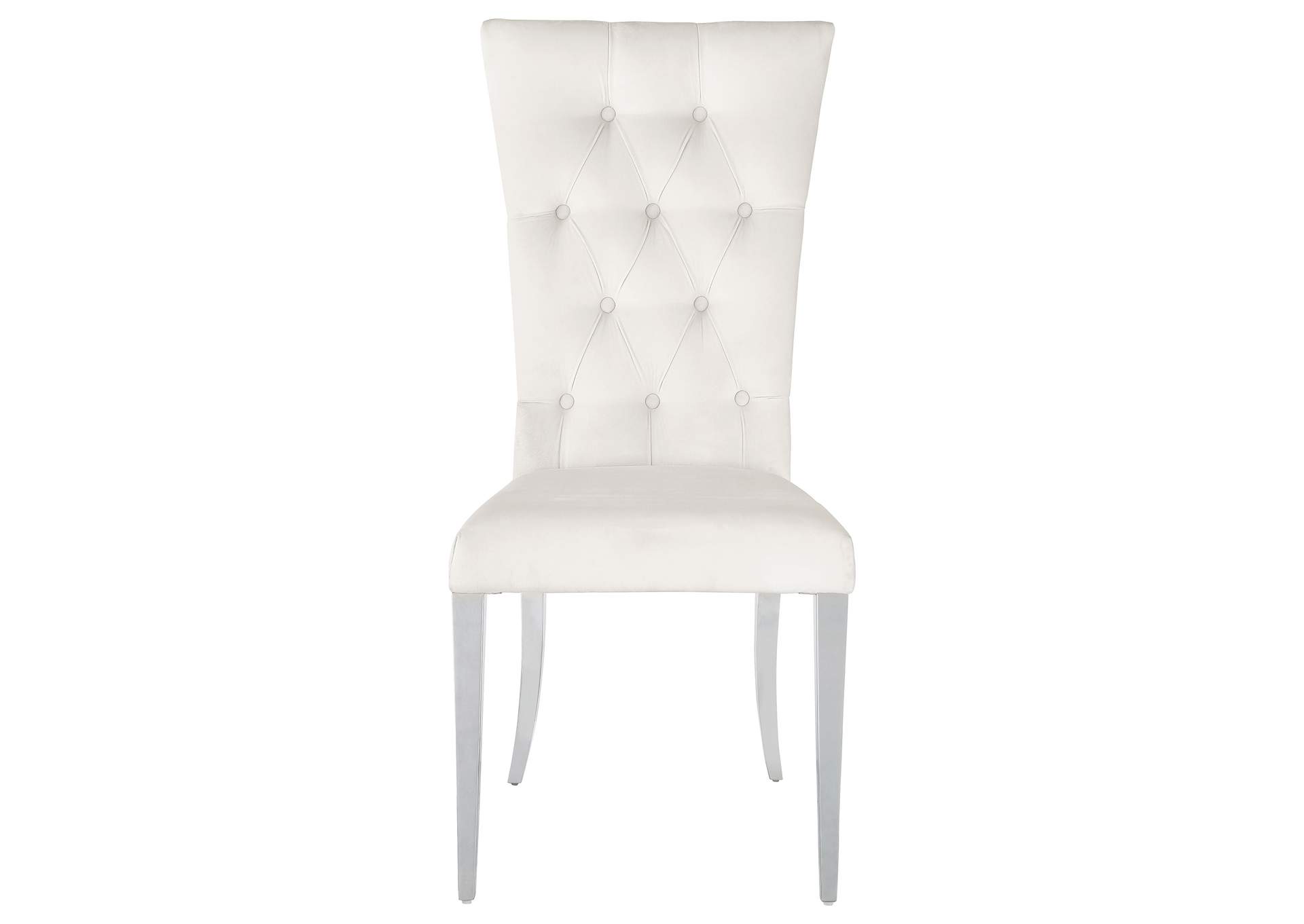 Kerwin Tufted Upholstered Side Chair (Set of 2) White and Chrome,Coaster Furniture