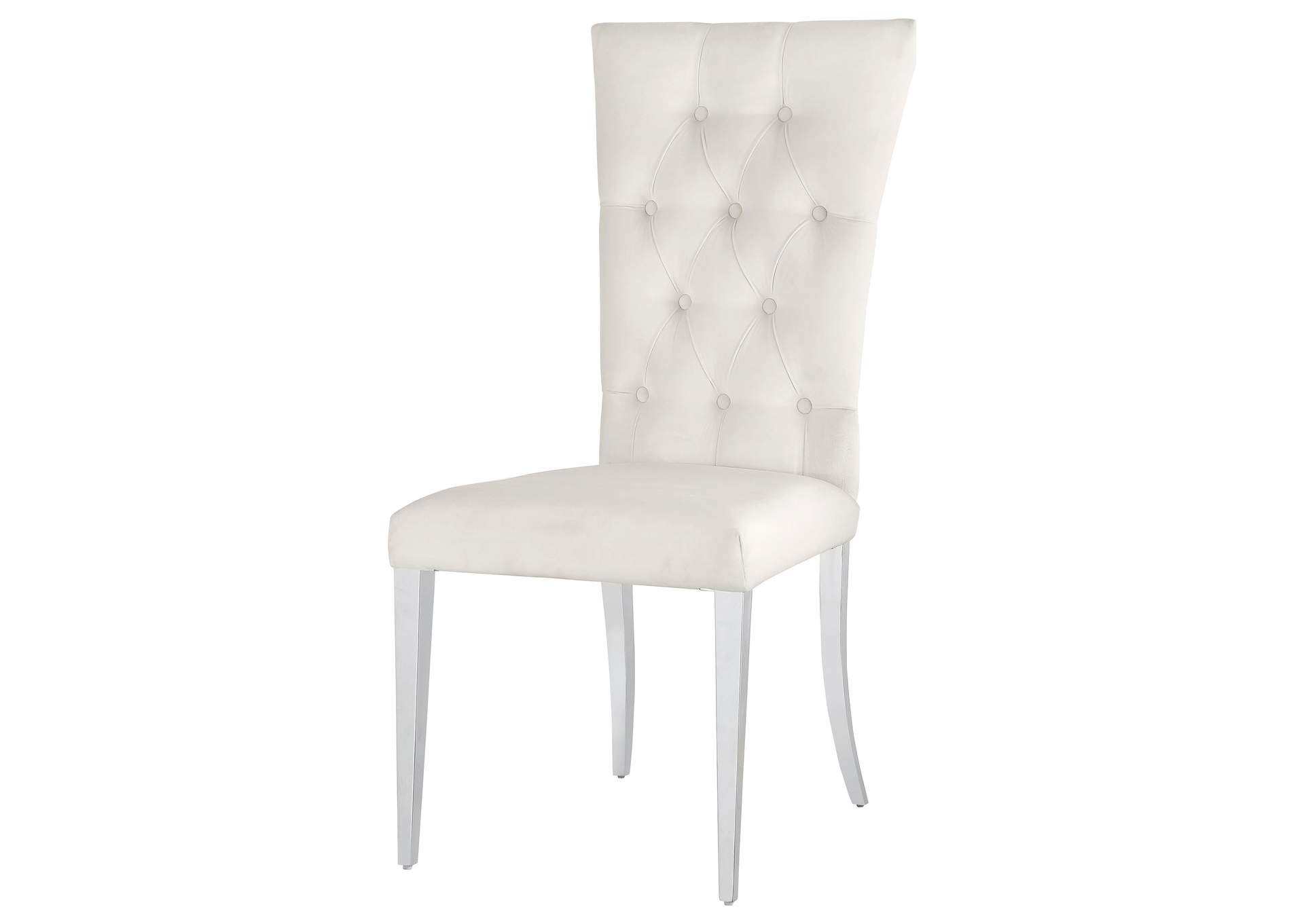 Kerwin Tufted Upholstered Side Chair (Set of 2) White and Chrome,Coaster Furniture