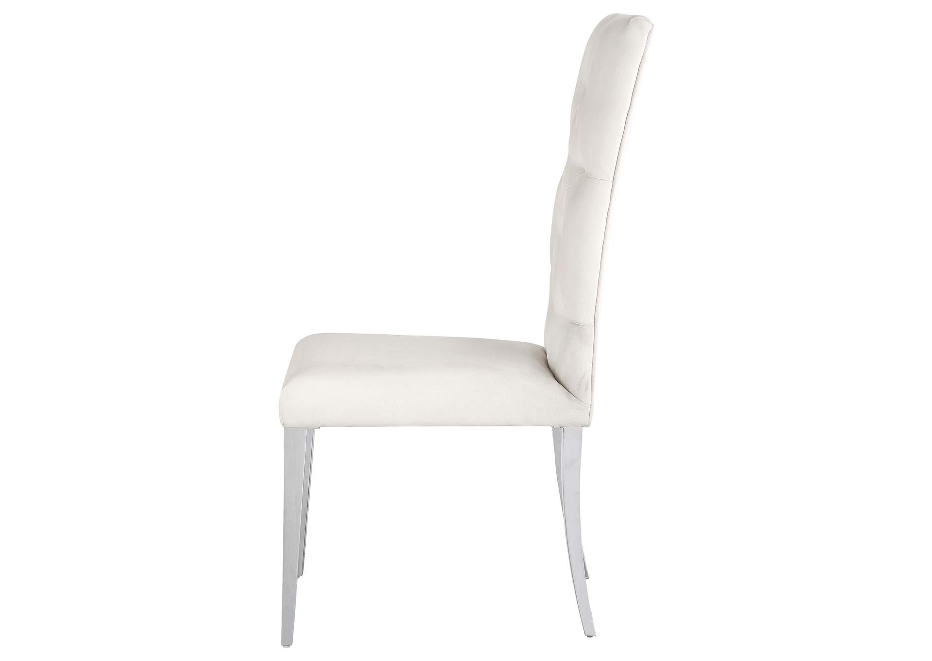 Kerwin Tufted Upholstered Side Chair (Set of 2) White and Chrome,Coaster Furniture