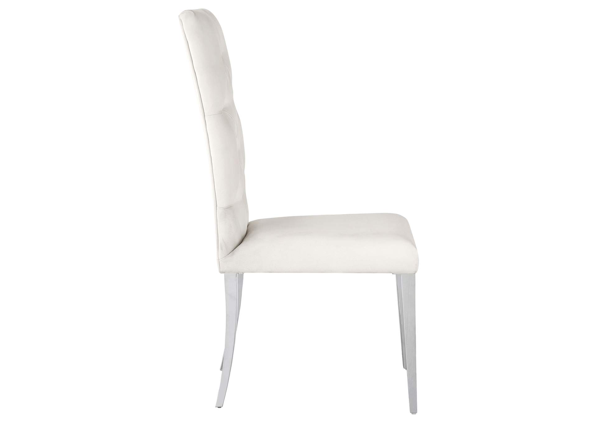 Kerwin Tufted Upholstered Side Chair (Set of 2) White and Chrome,Coaster Furniture