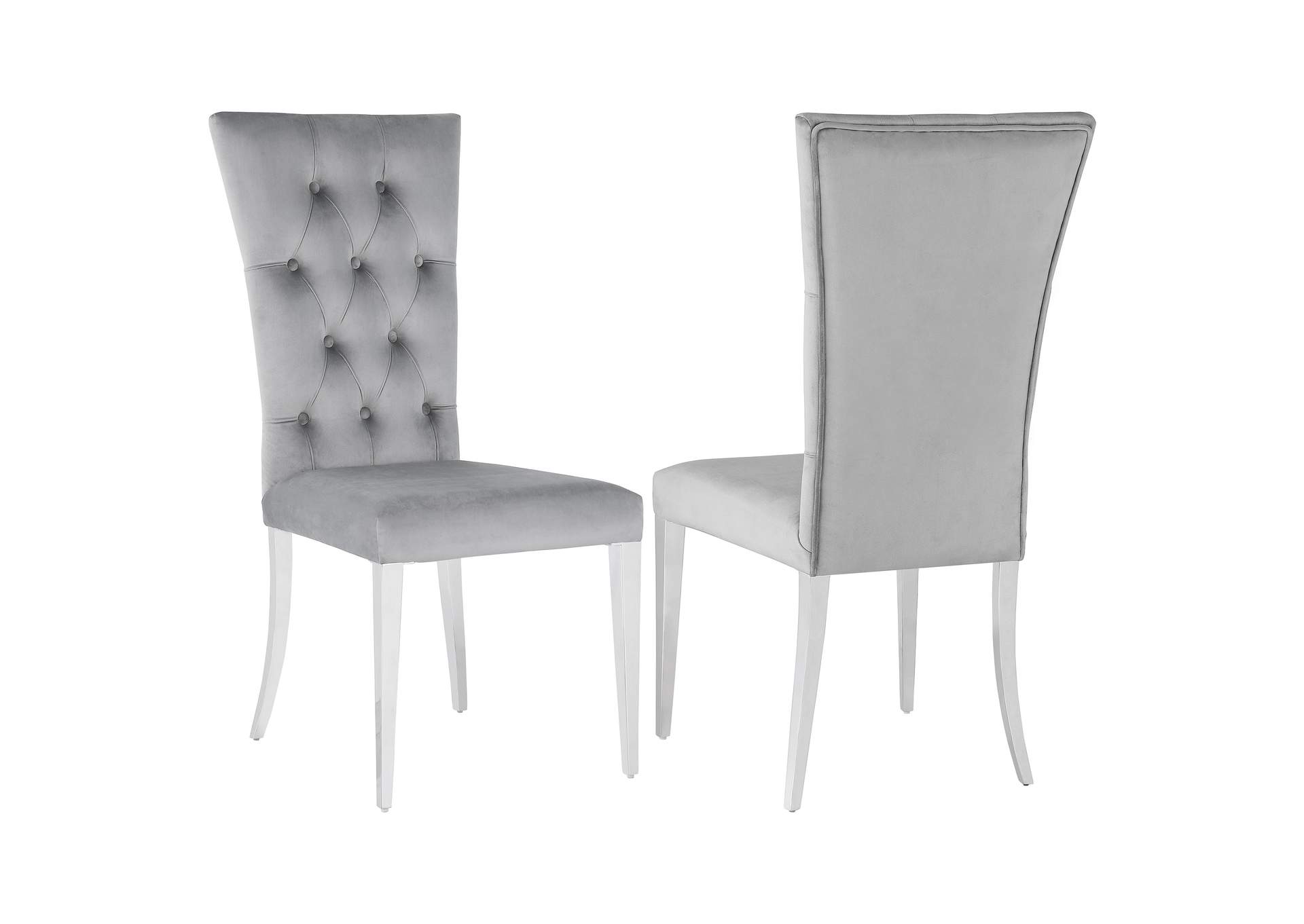 Kerwin Tufted Upholstered Side Chair (Set of 2) Grey and Chrome,Coaster Furniture