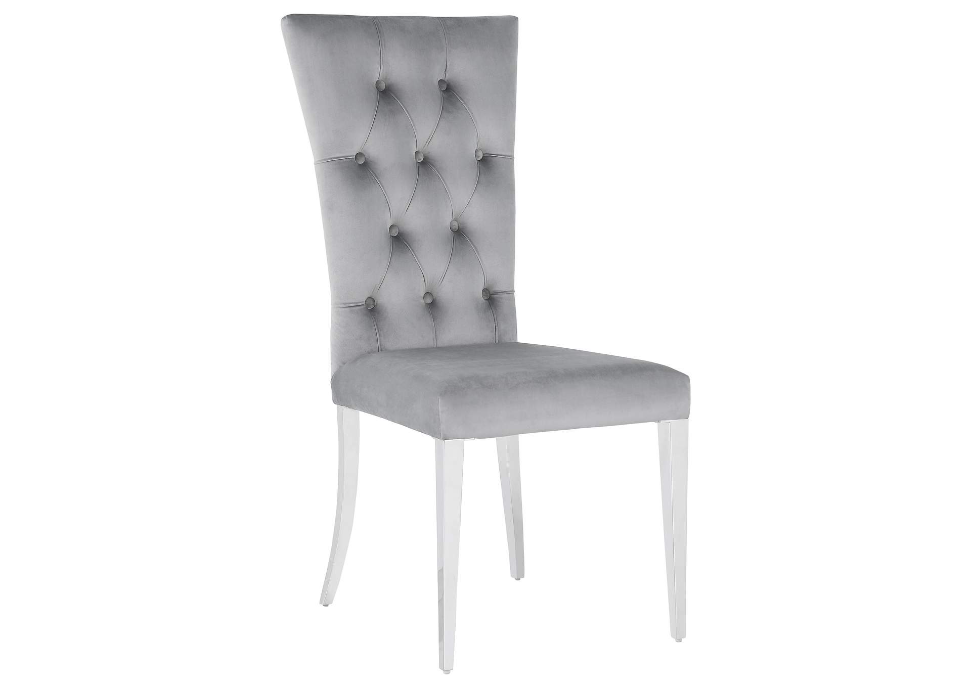 Kerwin Tufted Upholstered Side Chair (Set of 2) Grey and Chrome,Coaster Furniture