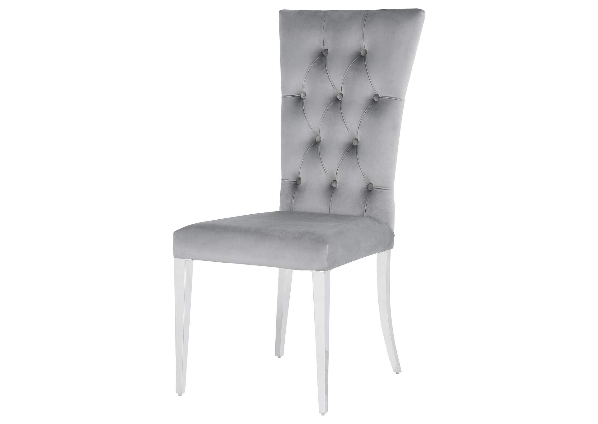 Kerwin Tufted Upholstered Side Chair (Set of 2) Grey and Chrome,Coaster Furniture