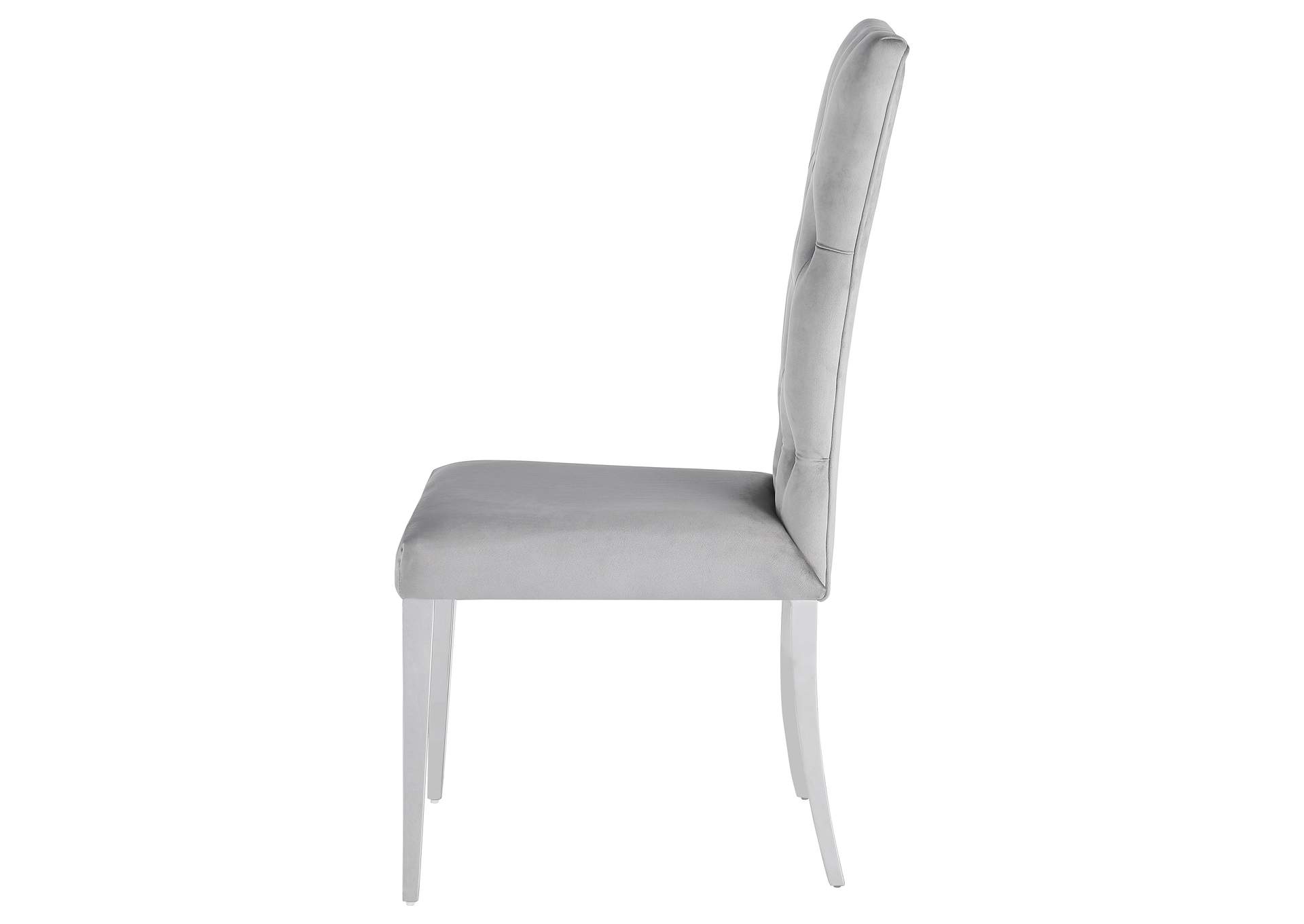 Kerwin Tufted Upholstered Side Chair (Set of 2) Grey and Chrome,Coaster Furniture