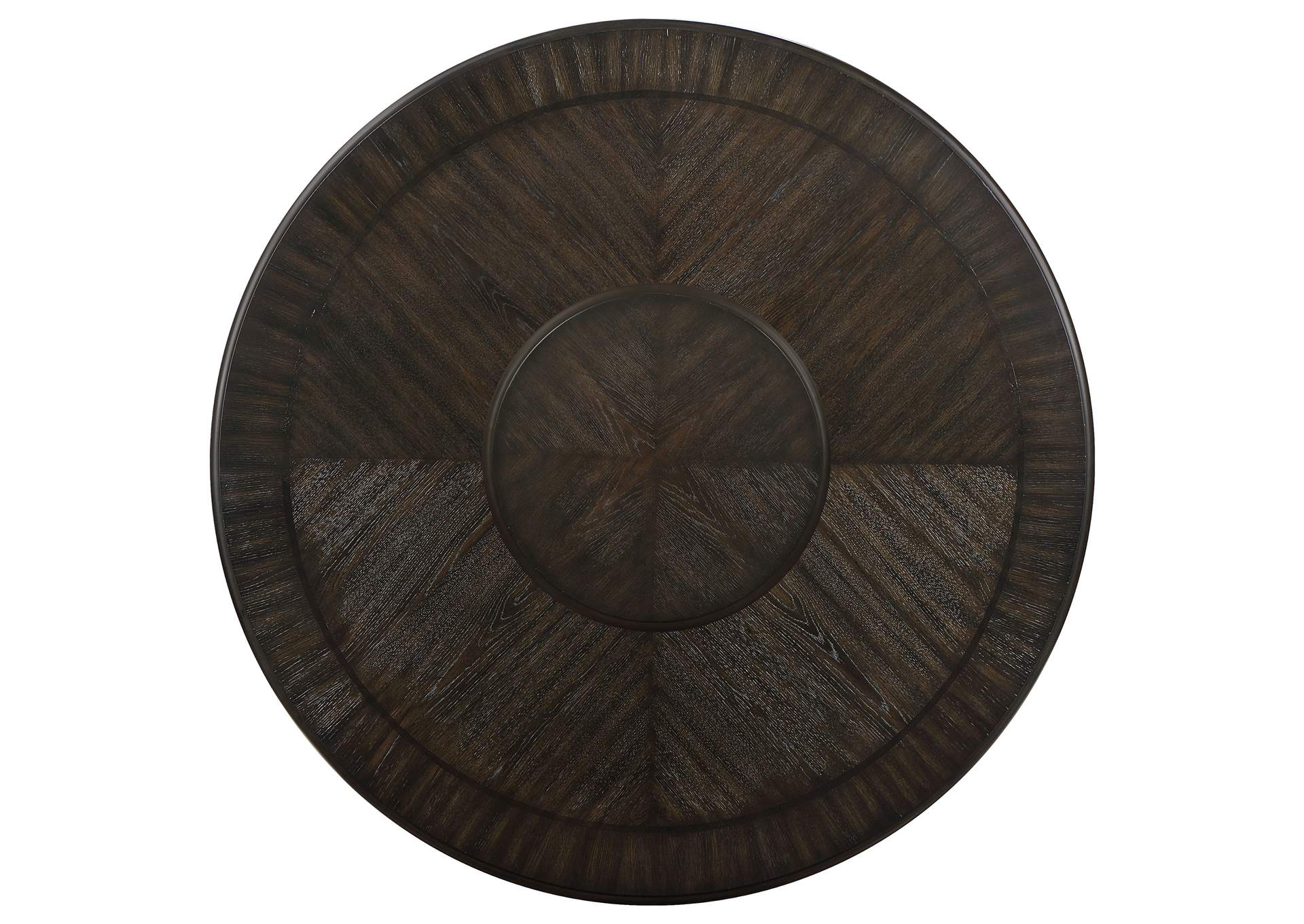 Twyla Round Dining Table with Removable Lazy Susan Dark Cocoa,Coaster Furniture