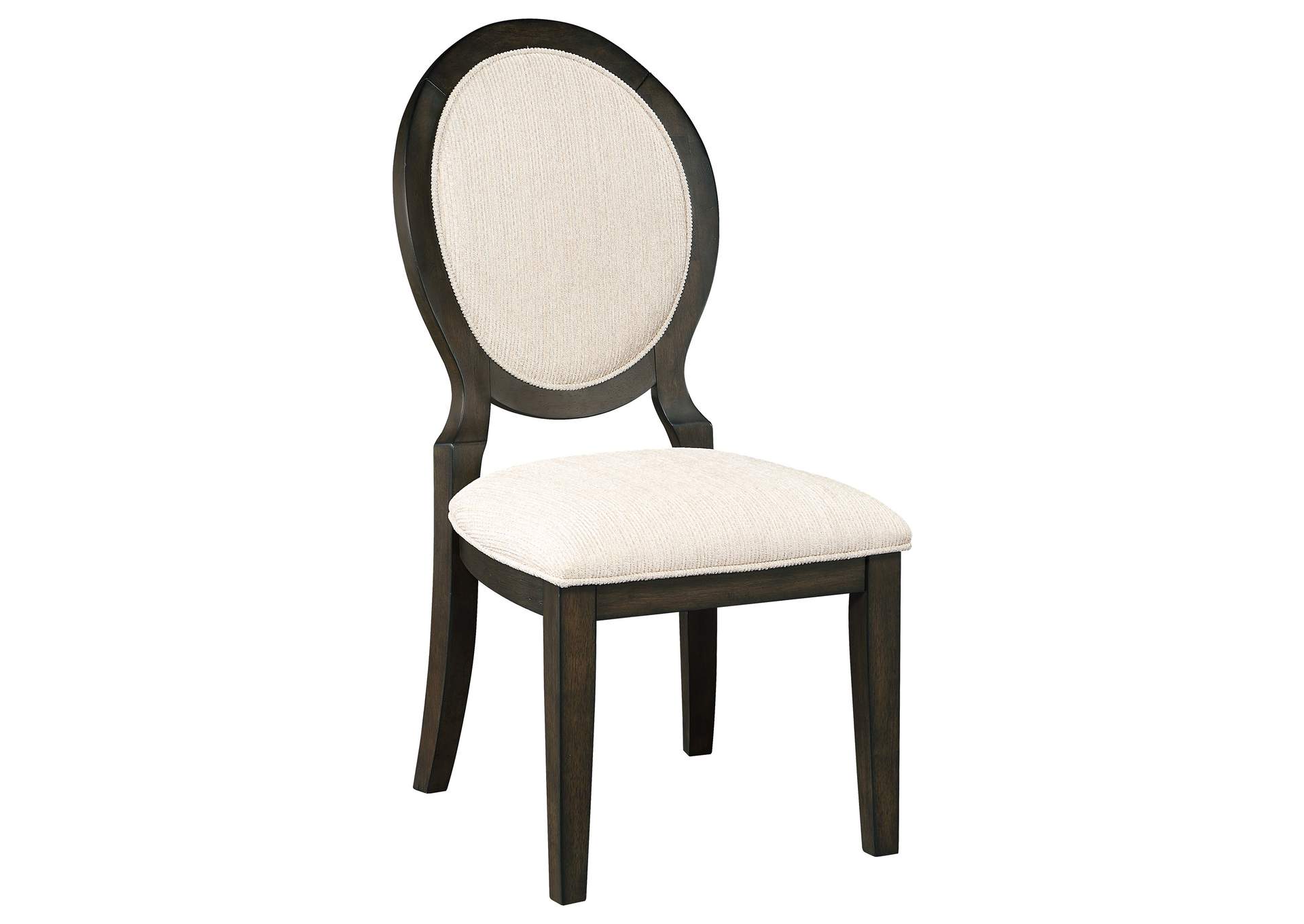 Twyla Upholstered Dining Chairs with Oval Back (Set of 2) Cream and Dark Cocoa,Coaster Furniture