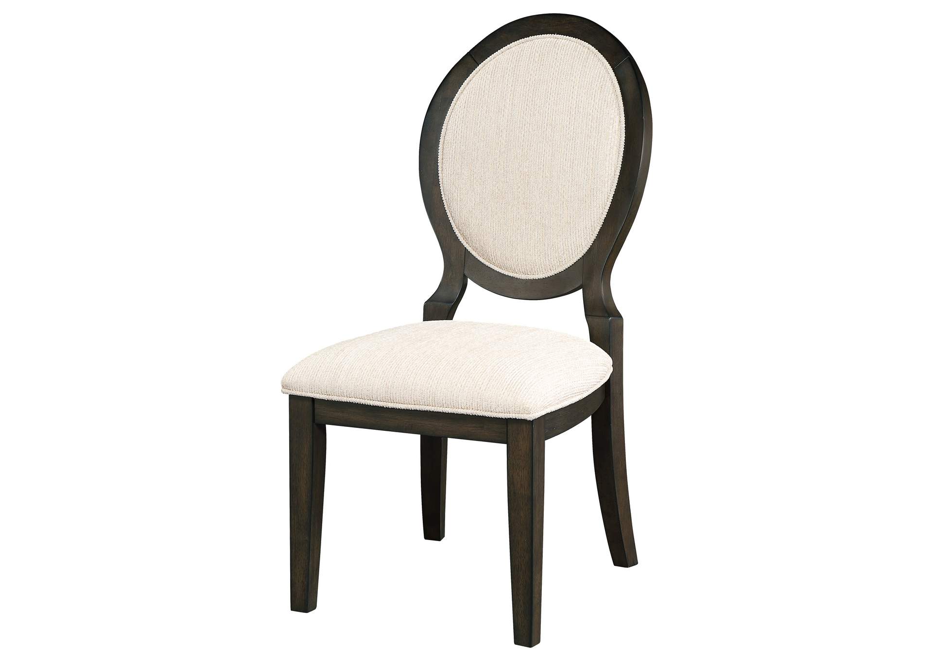 Twyla Upholstered Dining Chairs with Oval Back (Set of 2) Cream and Dark Cocoa,Coaster Furniture