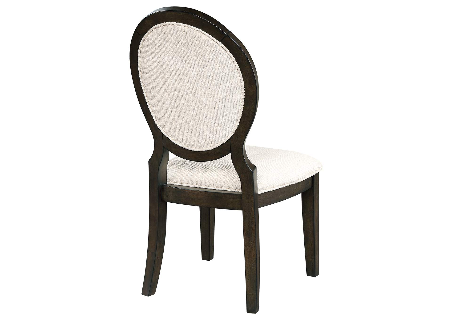 Twyla Upholstered Dining Chairs with Oval Back (Set of 2) Cream and Dark Cocoa,Coaster Furniture