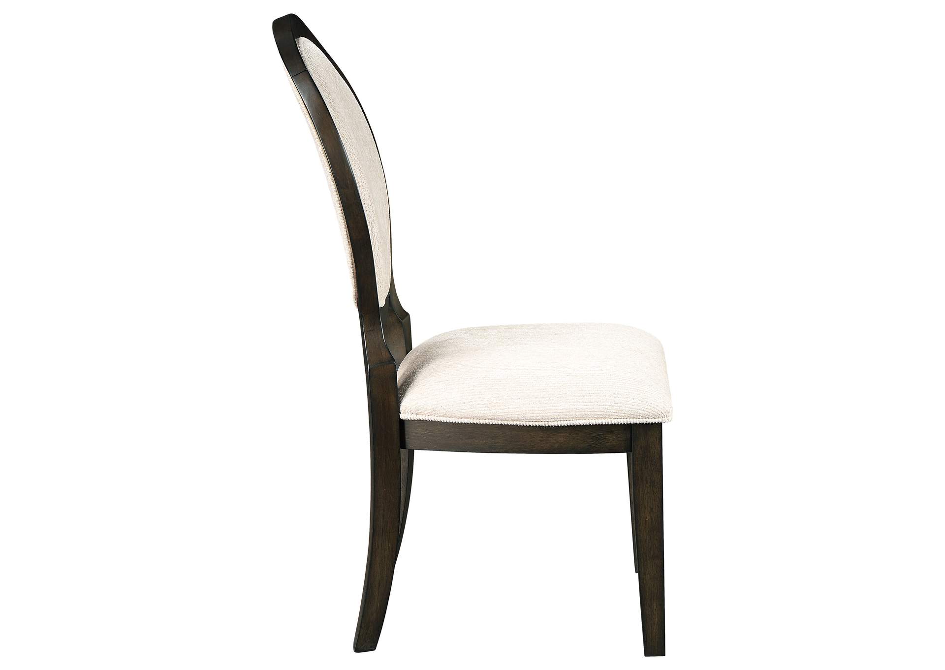 Twyla Upholstered Dining Chairs with Oval Back (Set of 2) Cream and Dark Cocoa,Coaster Furniture