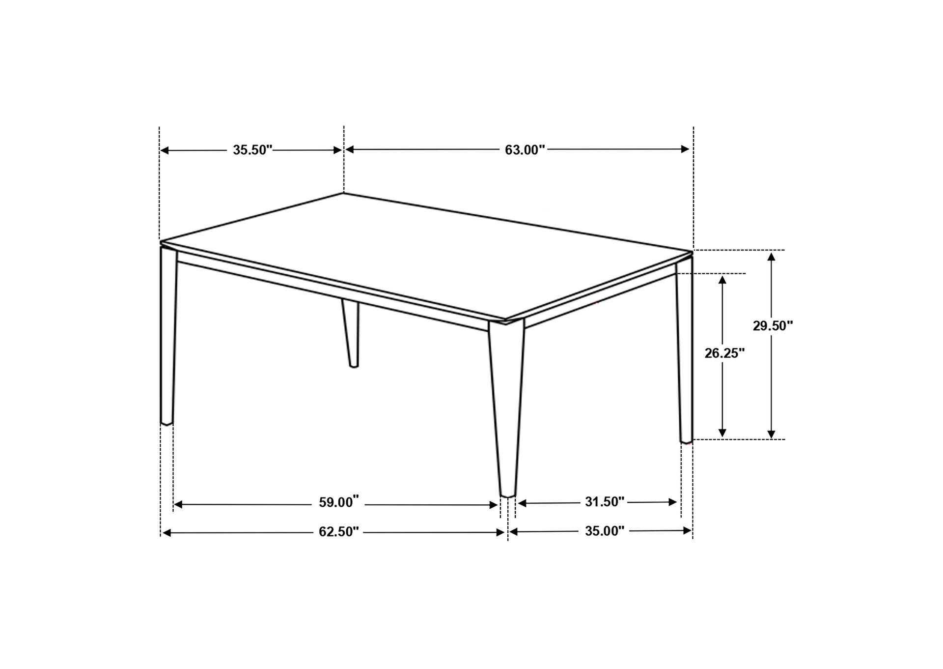 Stevie Rectangular Dining Table with Faux Marble Top,Coaster Furniture