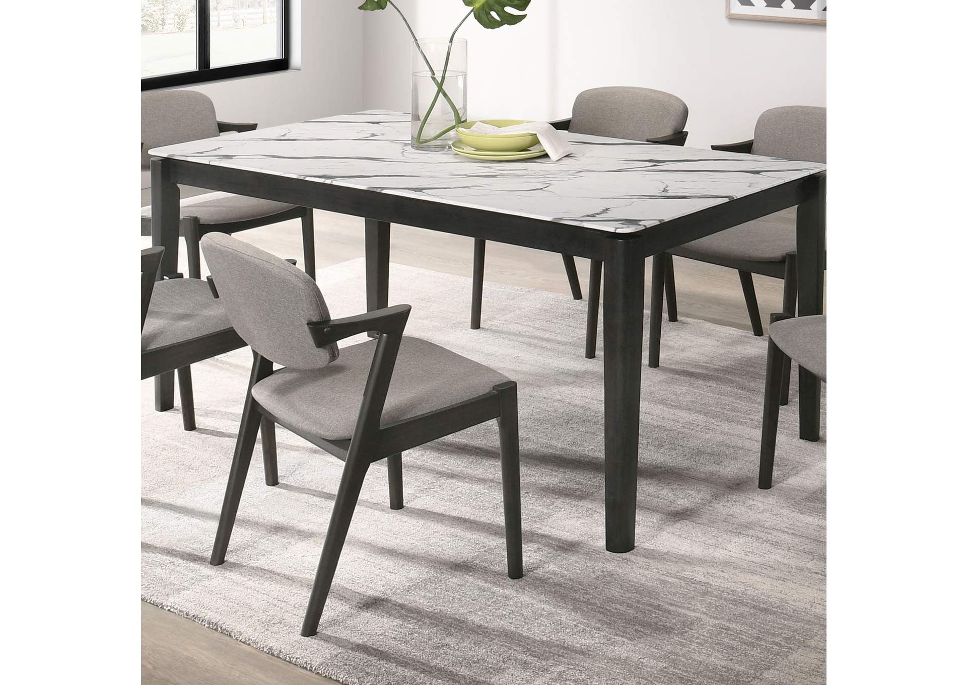 Stevie Rectangular Dining Table with Faux Marble Top,Coaster Furniture