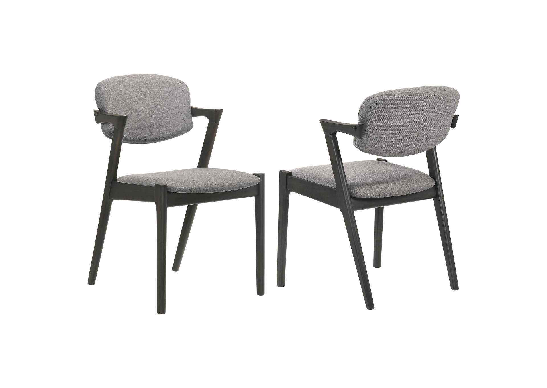 Stevie Upholstered Side Chairs (Set of 2) with Demi Arm Brown Grey and Black,Coaster Furniture