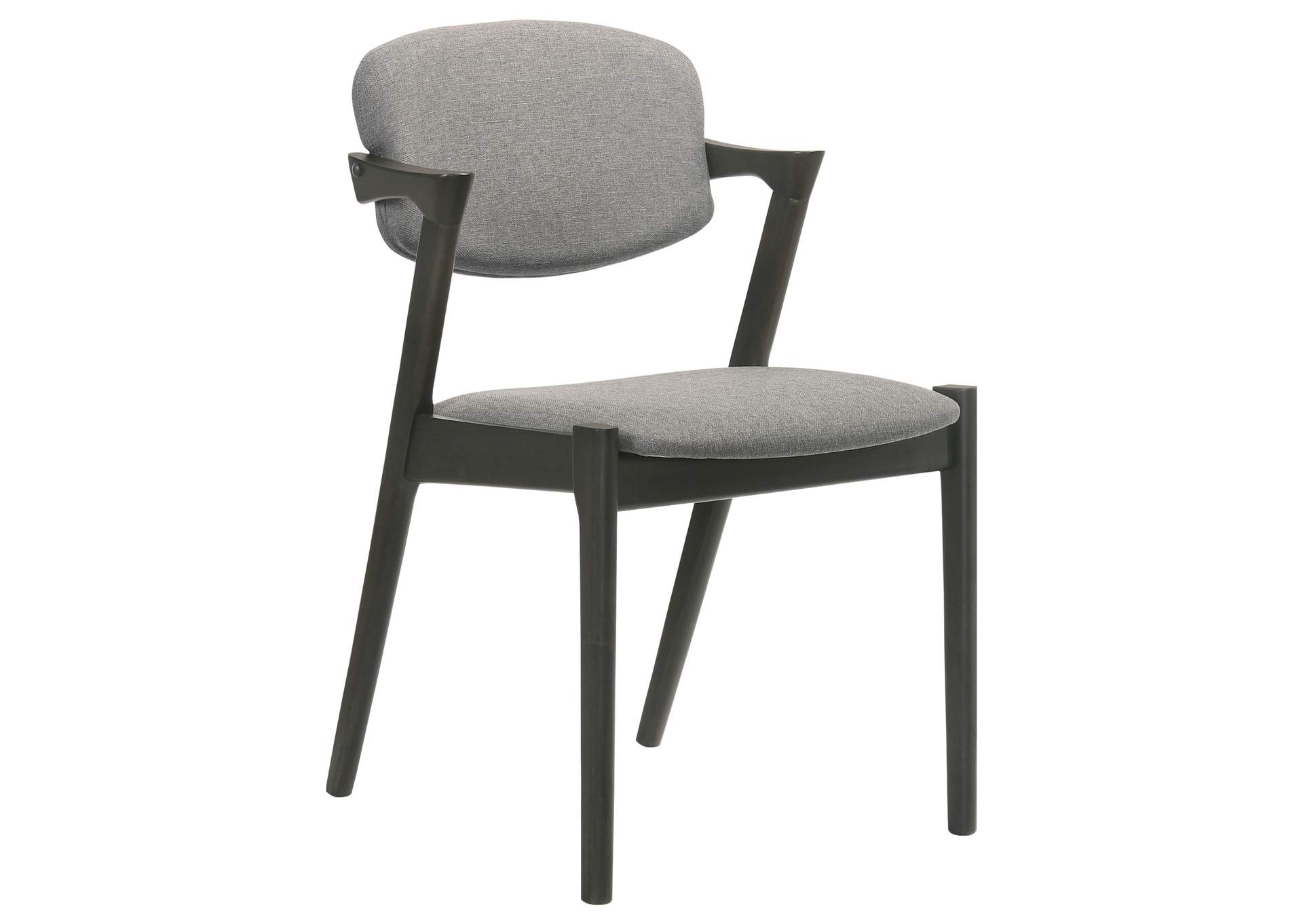 Stevie Upholstered Side Chairs (Set of 2) with Demi Arm Brown Grey and Black,Coaster Furniture