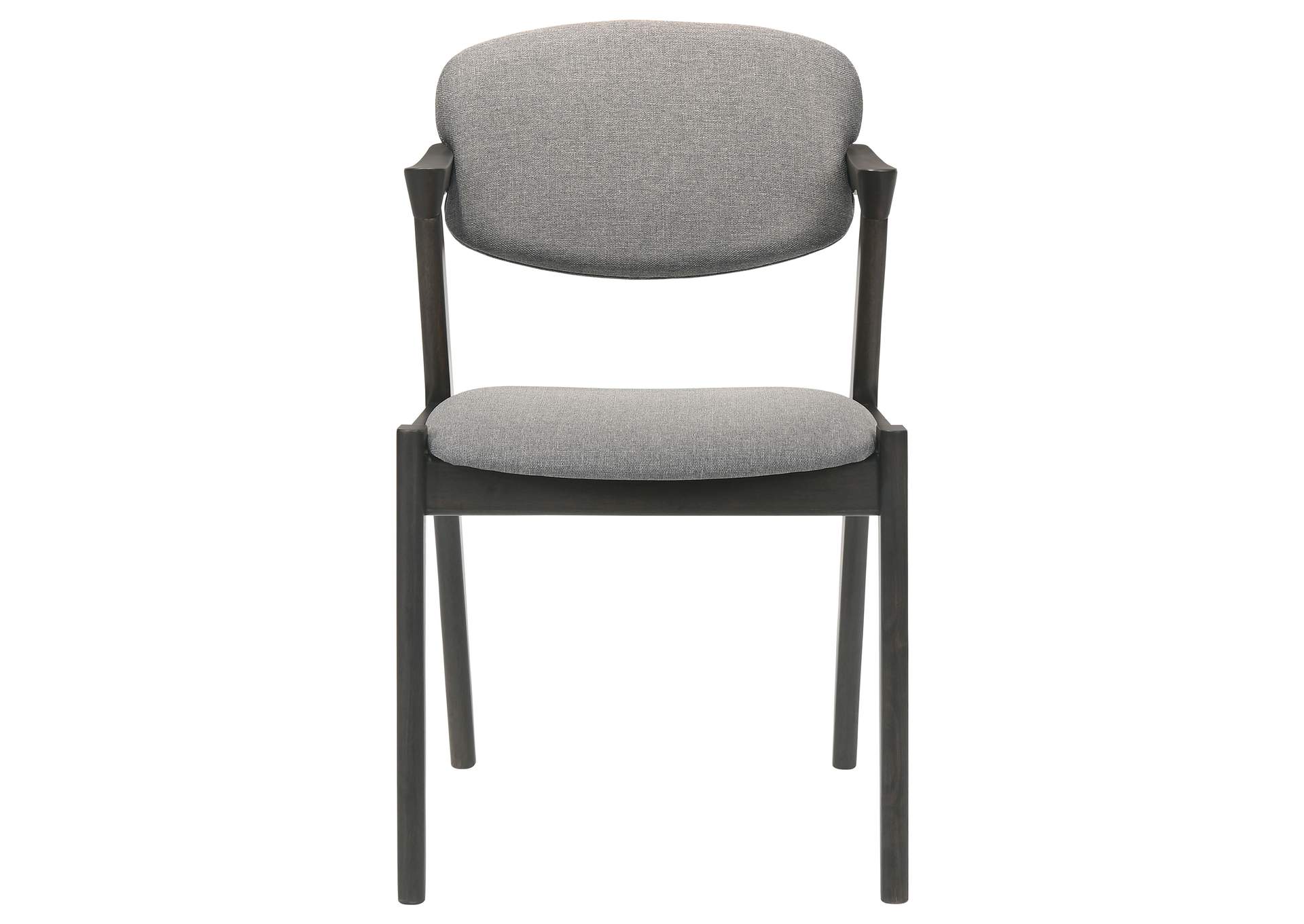 Stevie Upholstered Side Chairs (Set of 2) with Demi Arm Brown Grey and Black,Coaster Furniture