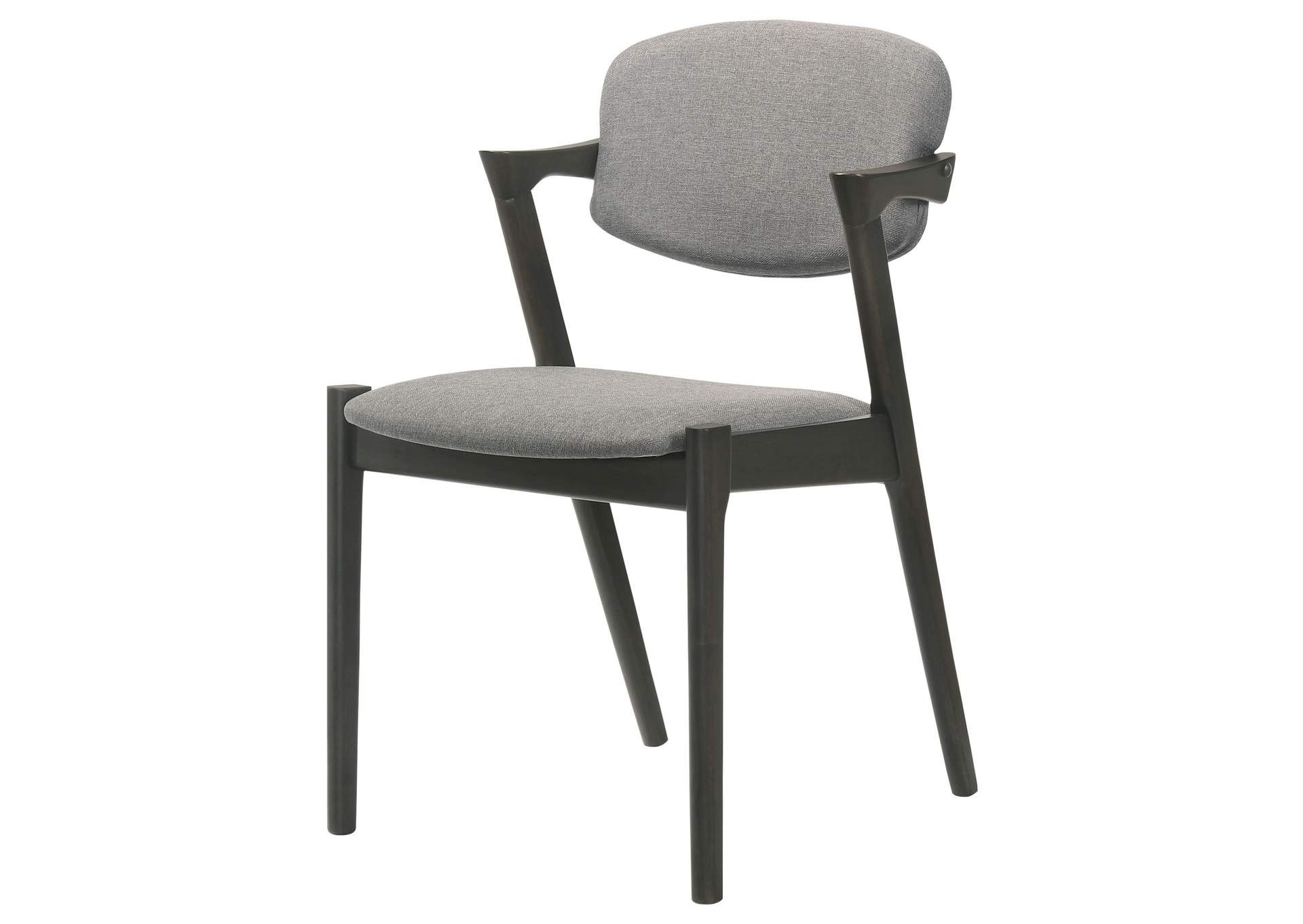 Stevie Upholstered Side Chairs (Set of 2) with Demi Arm Brown Grey and Black,Coaster Furniture