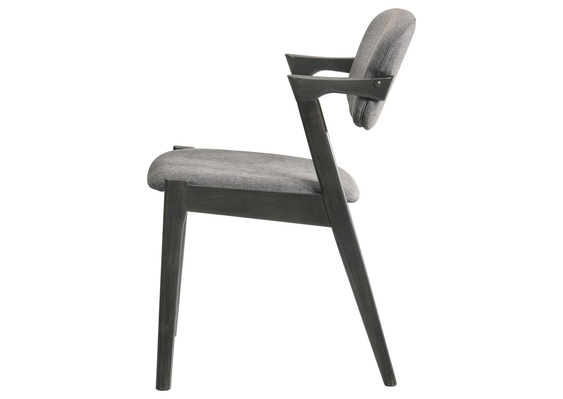 Stevie Upholstered Side Chairs (Set of 2) with Demi Arm Brown Grey and Black,Coaster Furniture