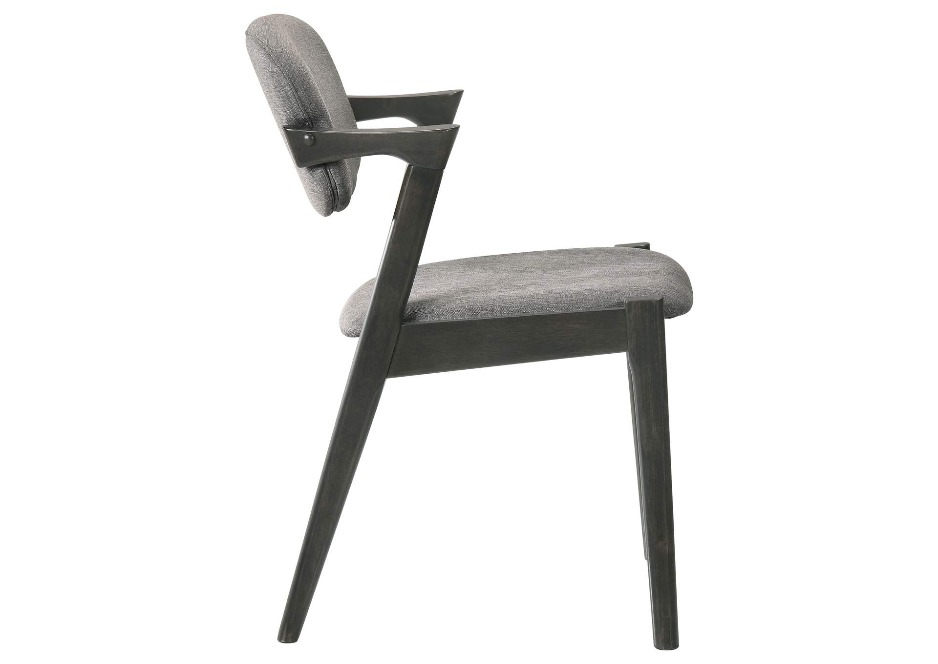 Stevie Upholstered Side Chairs (Set of 2) with Demi Arm Brown Grey and Black,Coaster Furniture