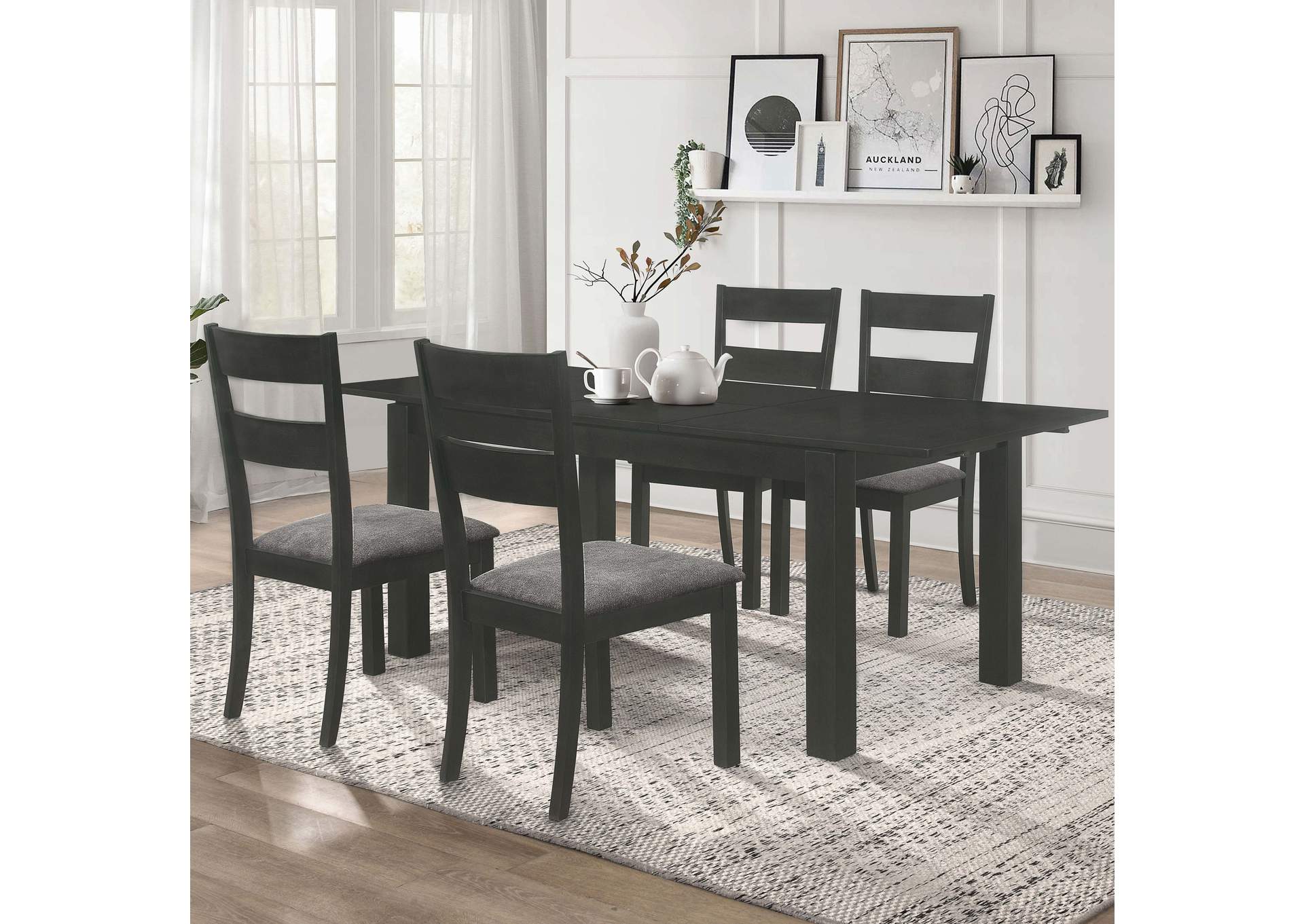 Jakob 5-piece Rectangular Dining Set Grey and Black,Coaster Furniture