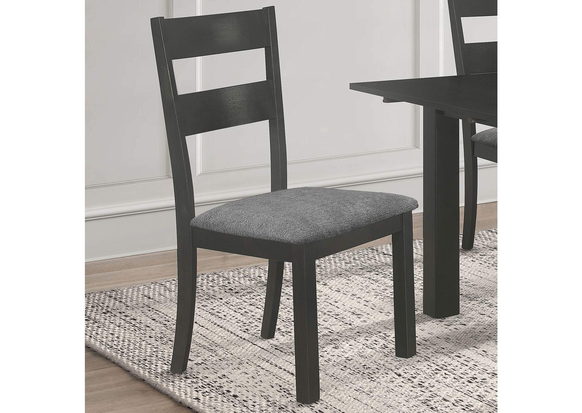 Jakob Upholstered Side Chairs with Ladder Back (Set of 2) Grey and Black,Coaster Furniture