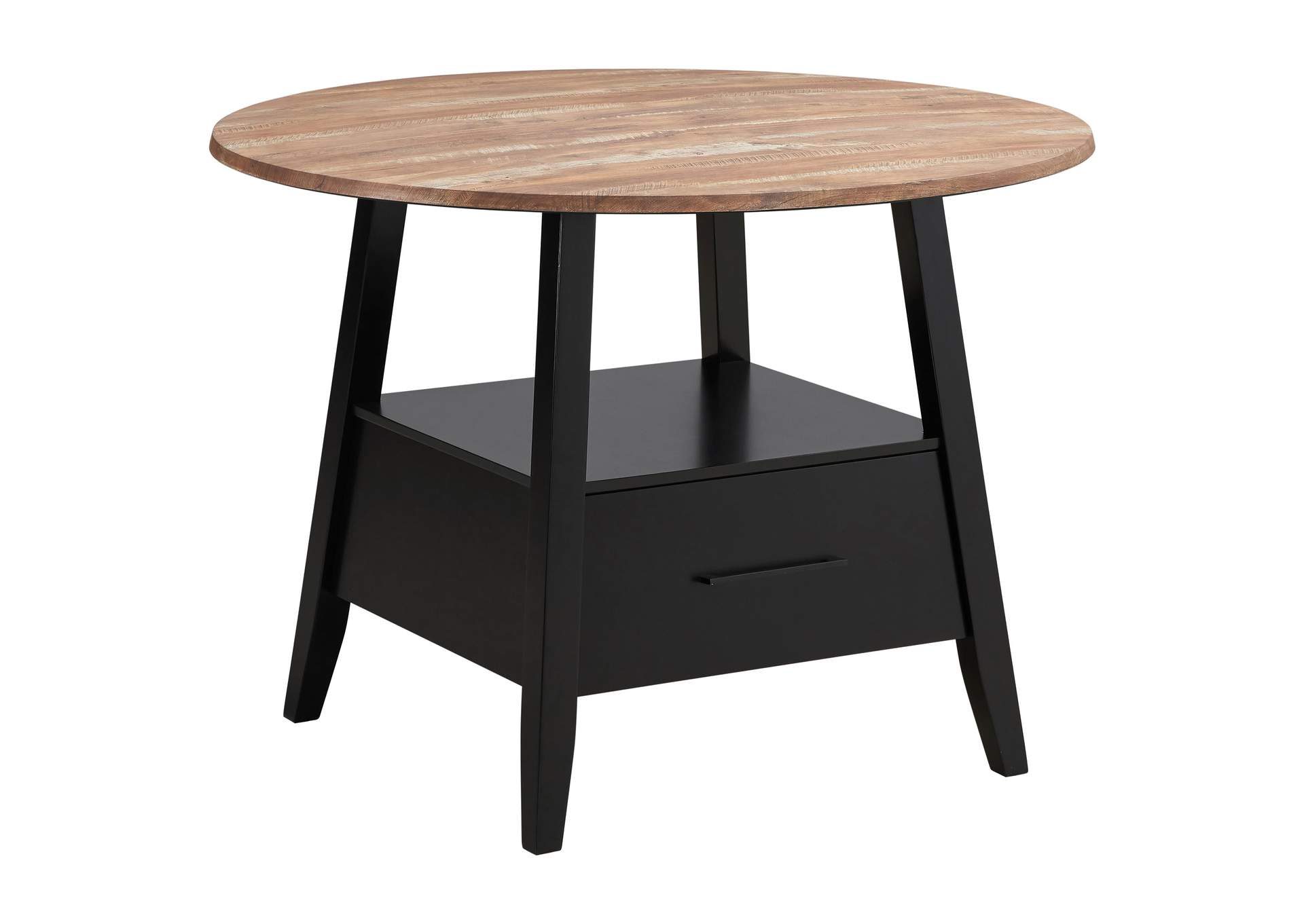 Gibson Round 5-piece Counter Height Dining Set Yukon Oak and Black,Coaster Furniture