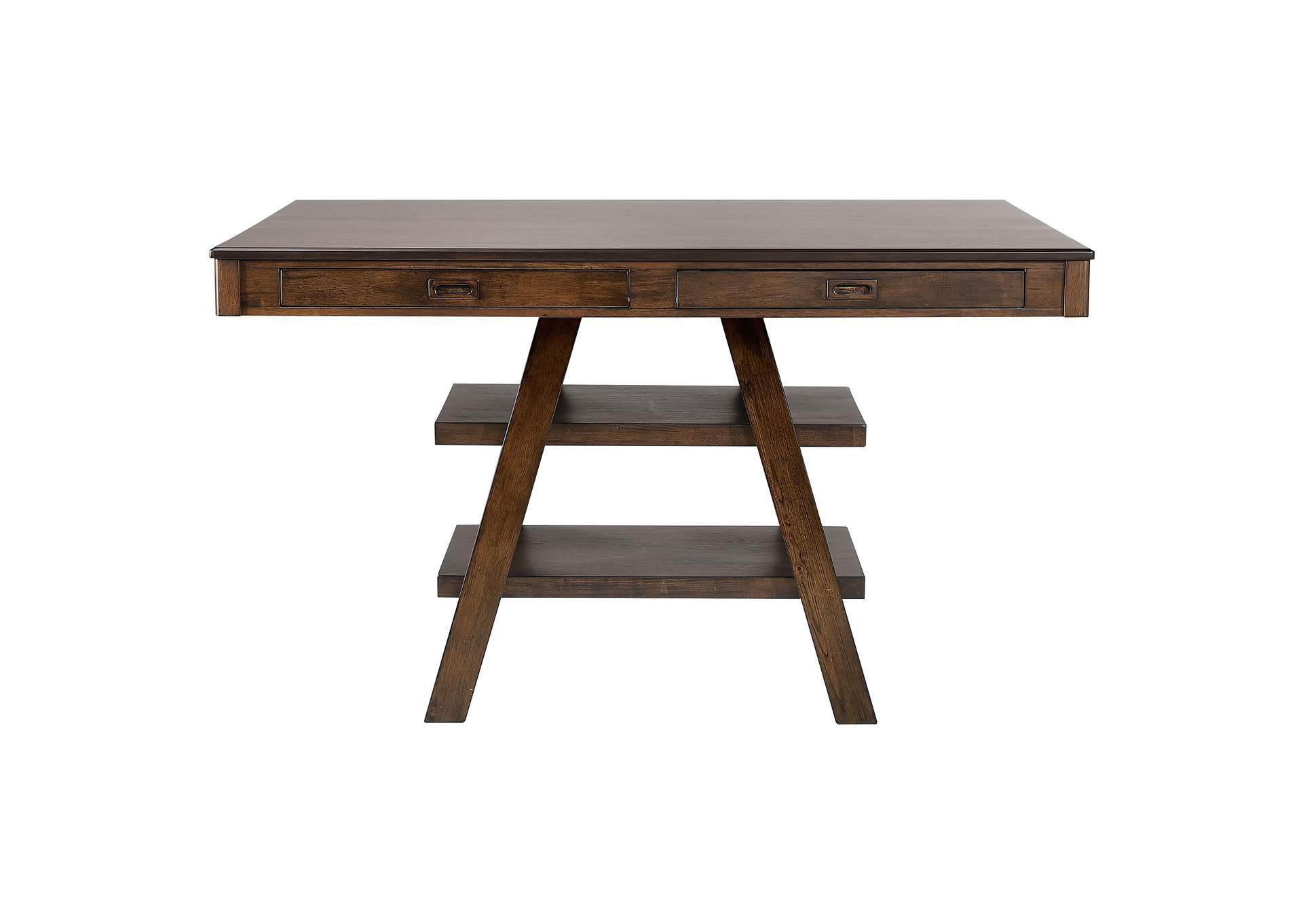 Dewey 2-drawer Counter Height Table with Open Shelves Walnut,Coaster Furniture