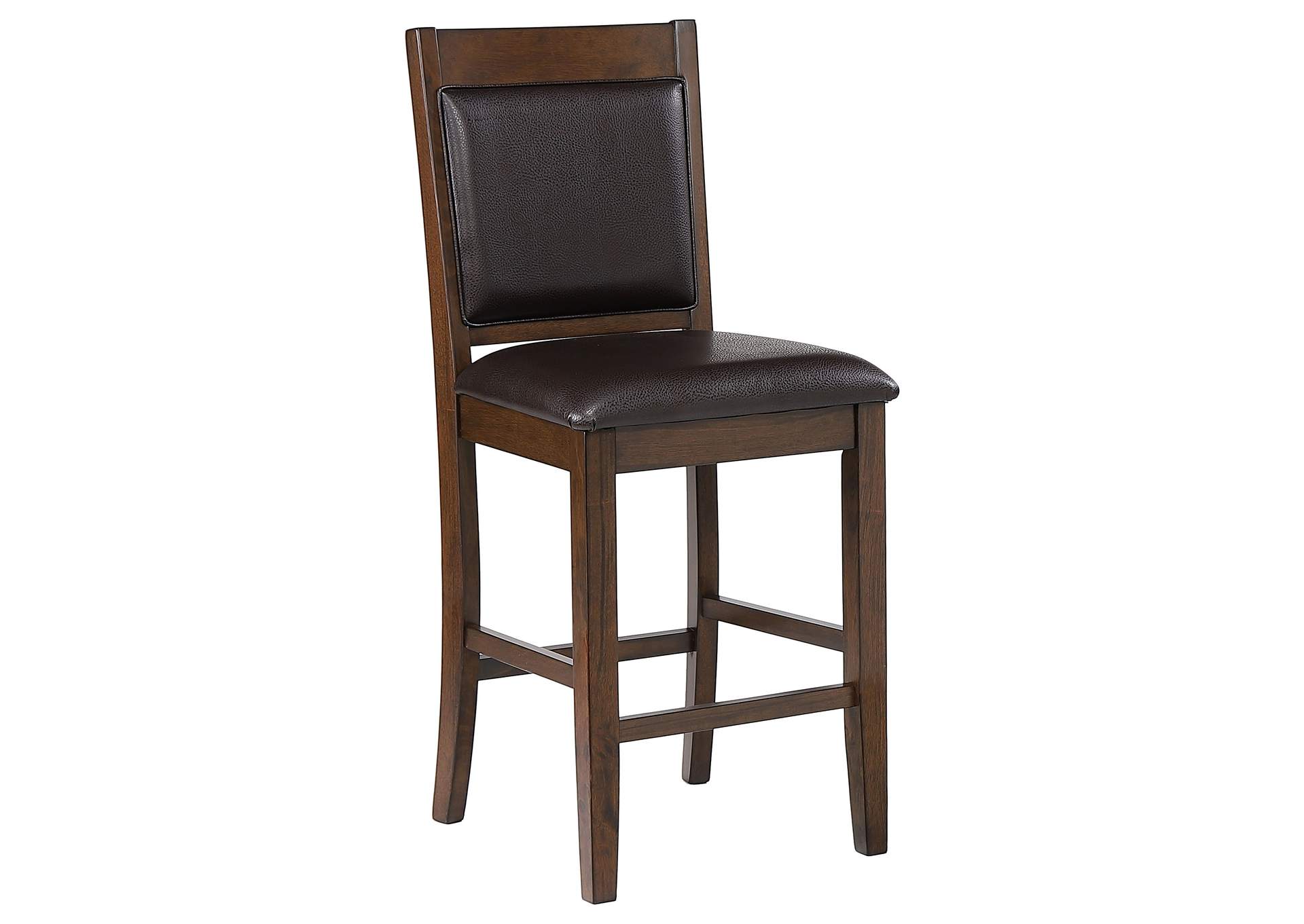 Dewey Upholstered Counter Height Chairs with Footrest (Set of 2) Brown and Walnut,Coaster Furniture