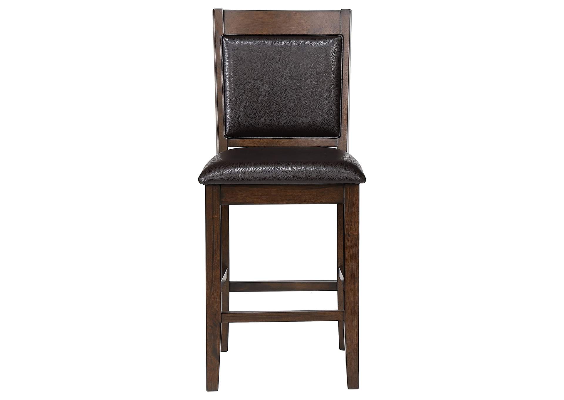 Dewey Upholstered Counter Height Chairs with Footrest (Set of 2) Brown and Walnut,Coaster Furniture