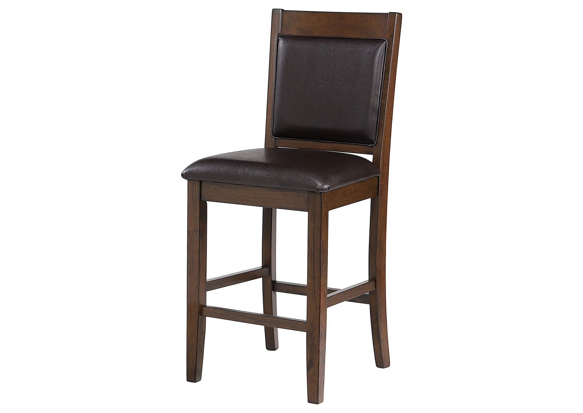 Dewey Upholstered Counter Height Chairs with Footrest (Set of 2) Brown and Walnut,Coaster Furniture