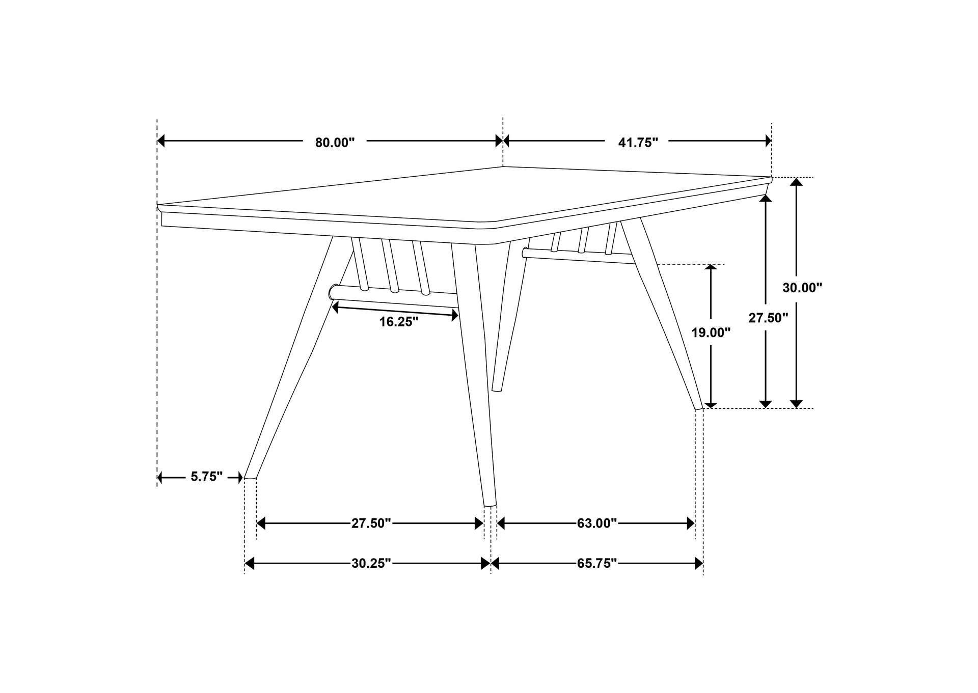 Wes Rectangular Dining Table Dark Walnut,Coaster Furniture